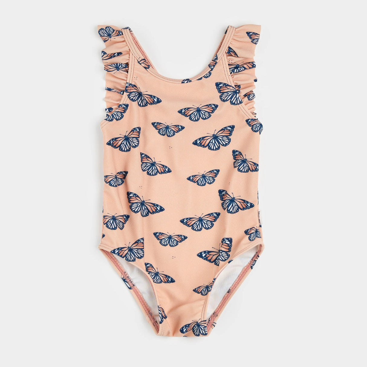 Monarch Print on Papaya Swimsuit | Petit Lem