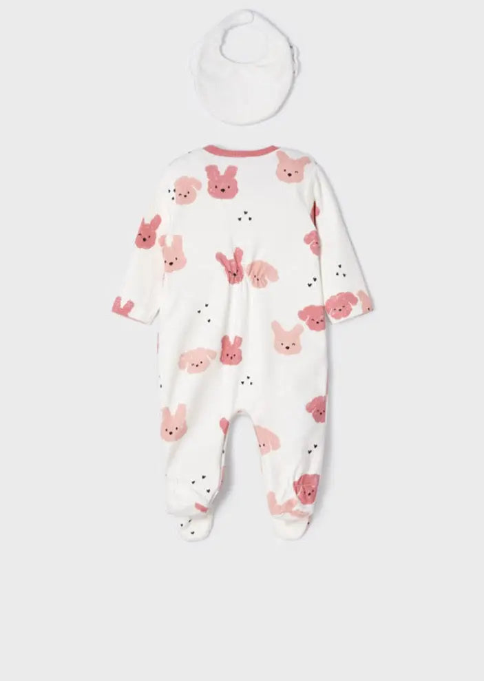 Baby Girls 2-pieces Romper And Bib Set | Mayoral | Mayoral | Jenni Kidz