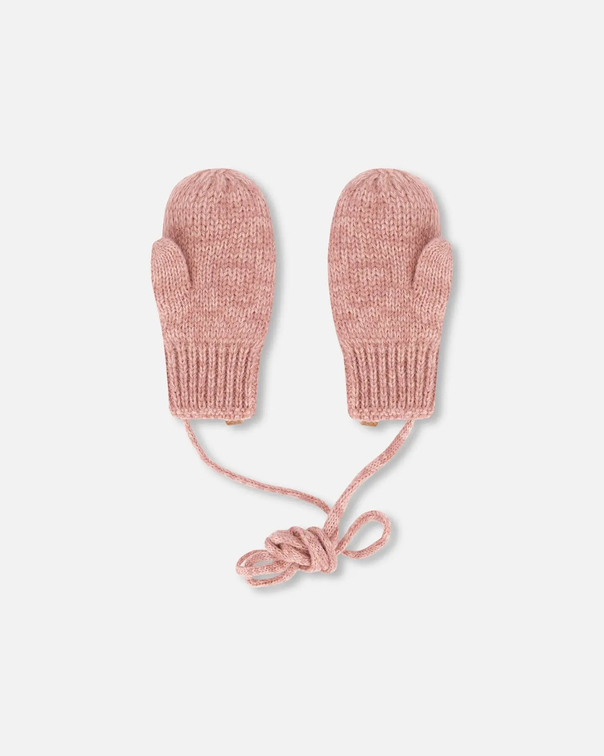 Baby Knit Mittens With String Dusty Pink | Deux par Deux | Jenni Kidz
