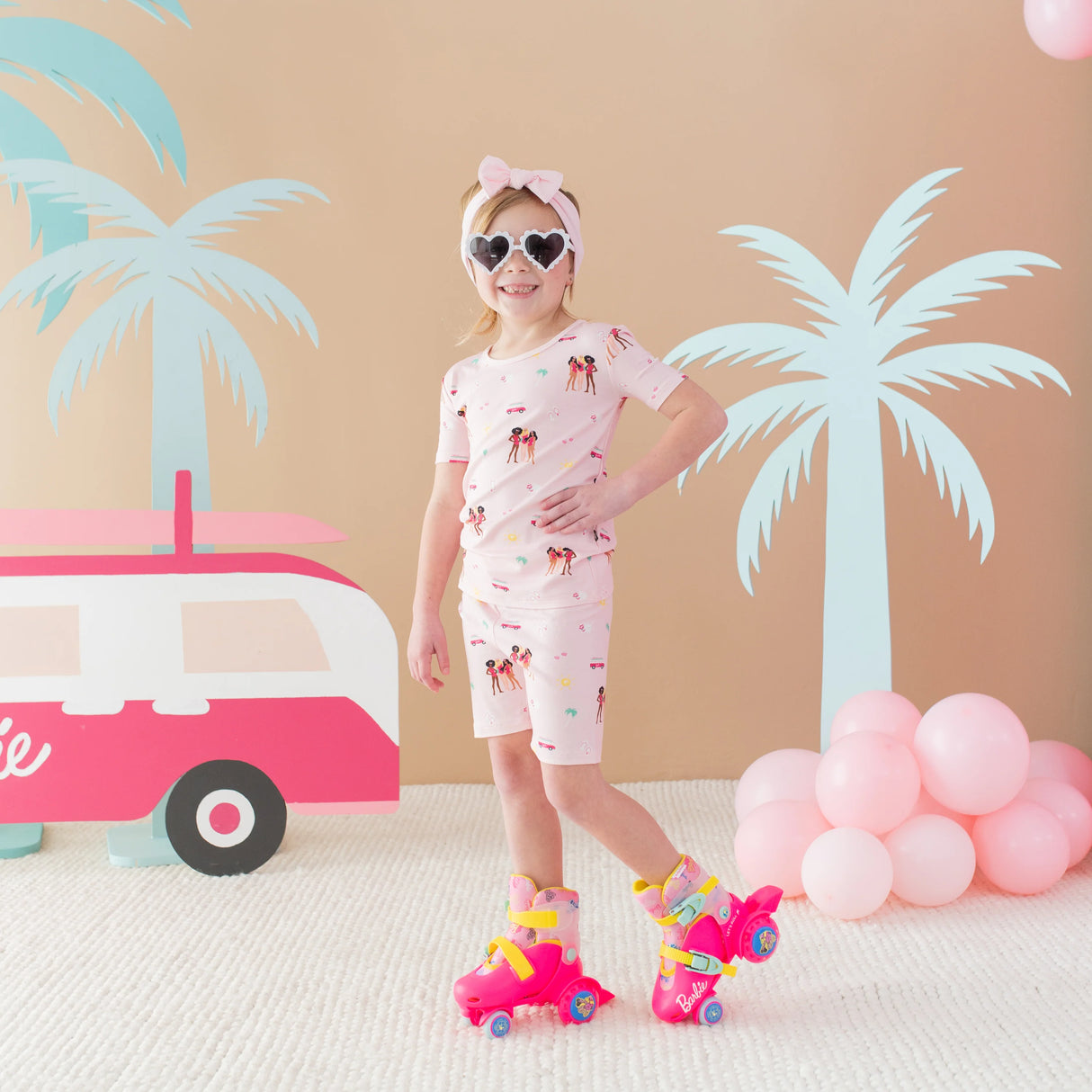 Short Sleeve Pajamas in Barbie™ Beach | Kyte Baby
