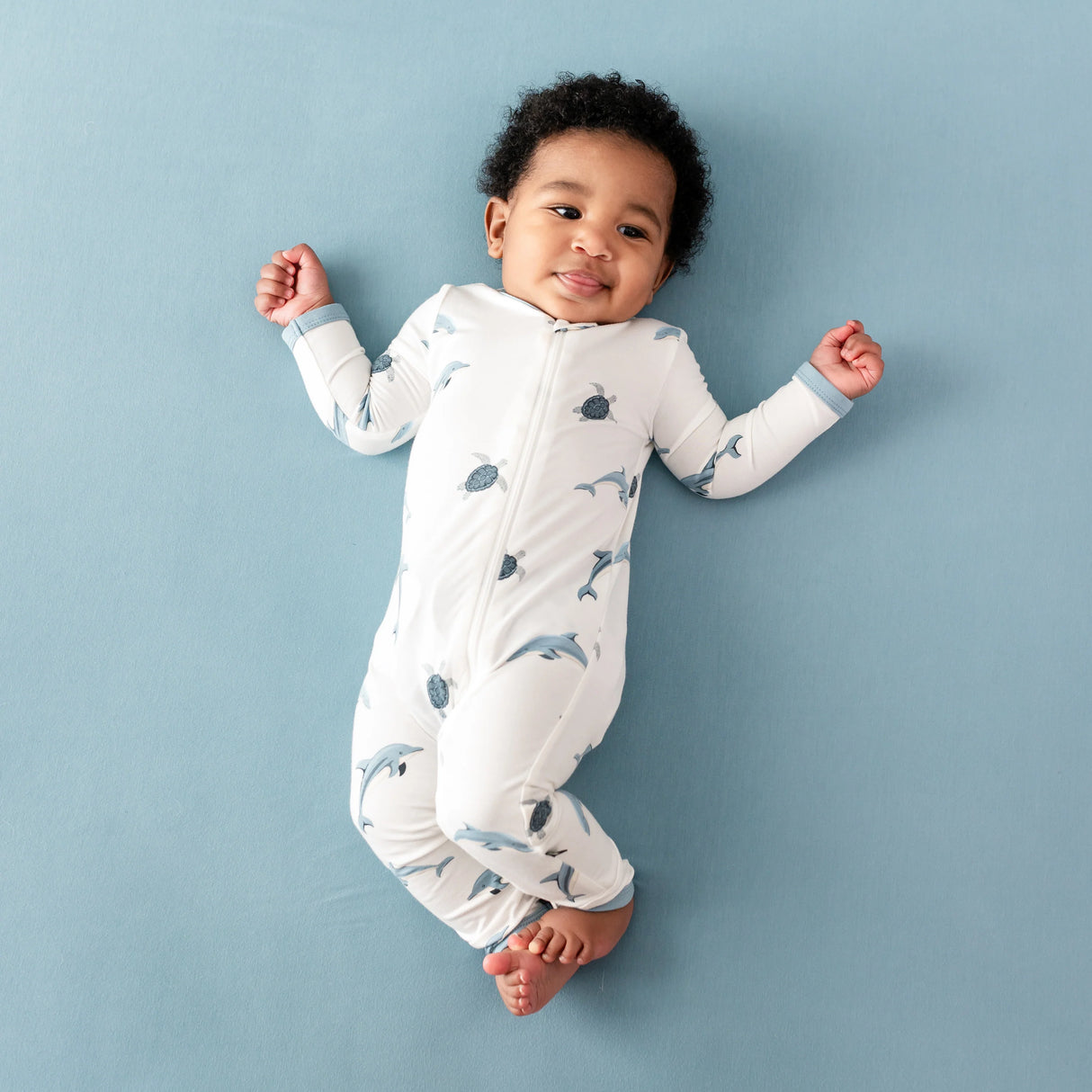Zippered Romper in Dolphin | Kyte Baby