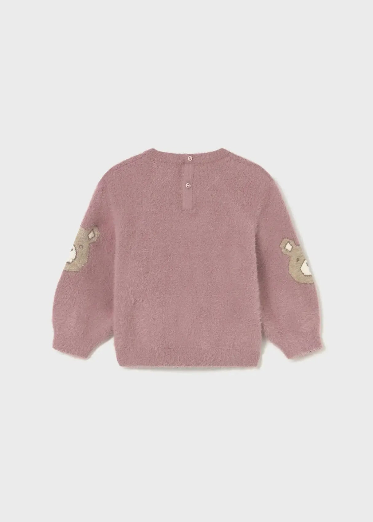 Flat lay back view showing button closure