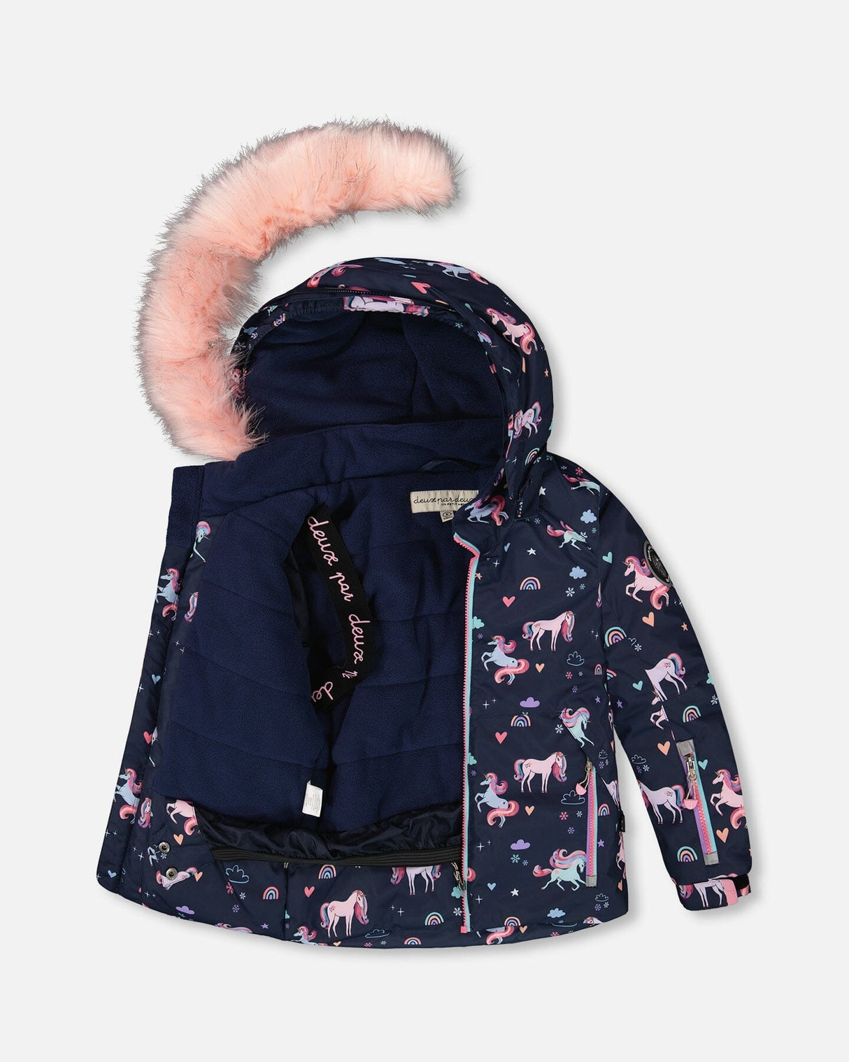 Two-Piece Play Snowsuit With Printed Jacket And Solid Pant Candy Pink-2