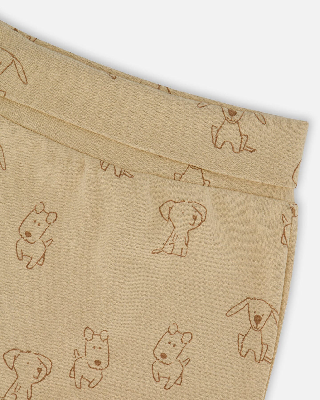 Organic Cotton Evolutive Pants Beige Printed Dogs-3