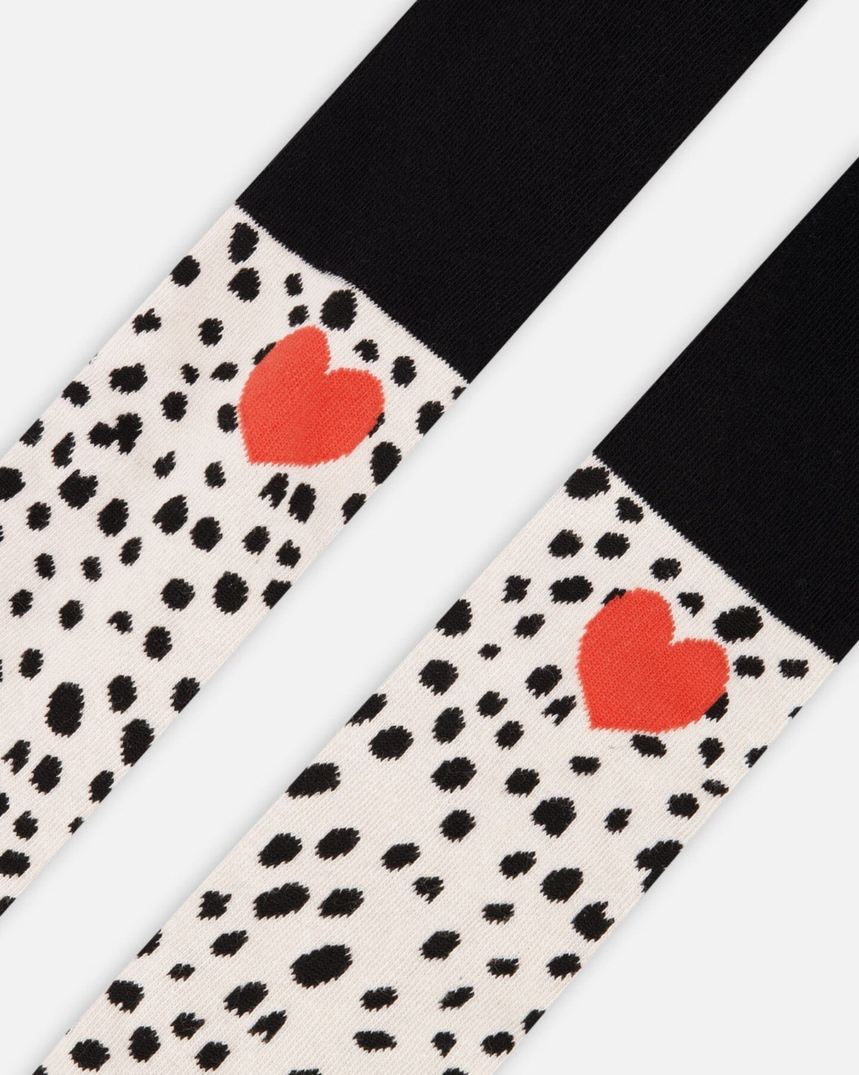 Knit Tights Black With Dalmatian Pattern-3