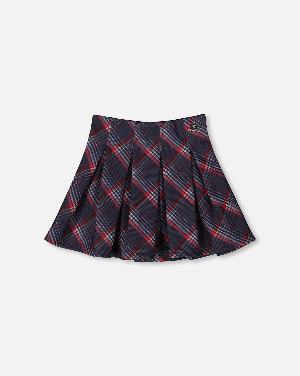 Pleated Milano Skirt Red And Navy Plaid-0