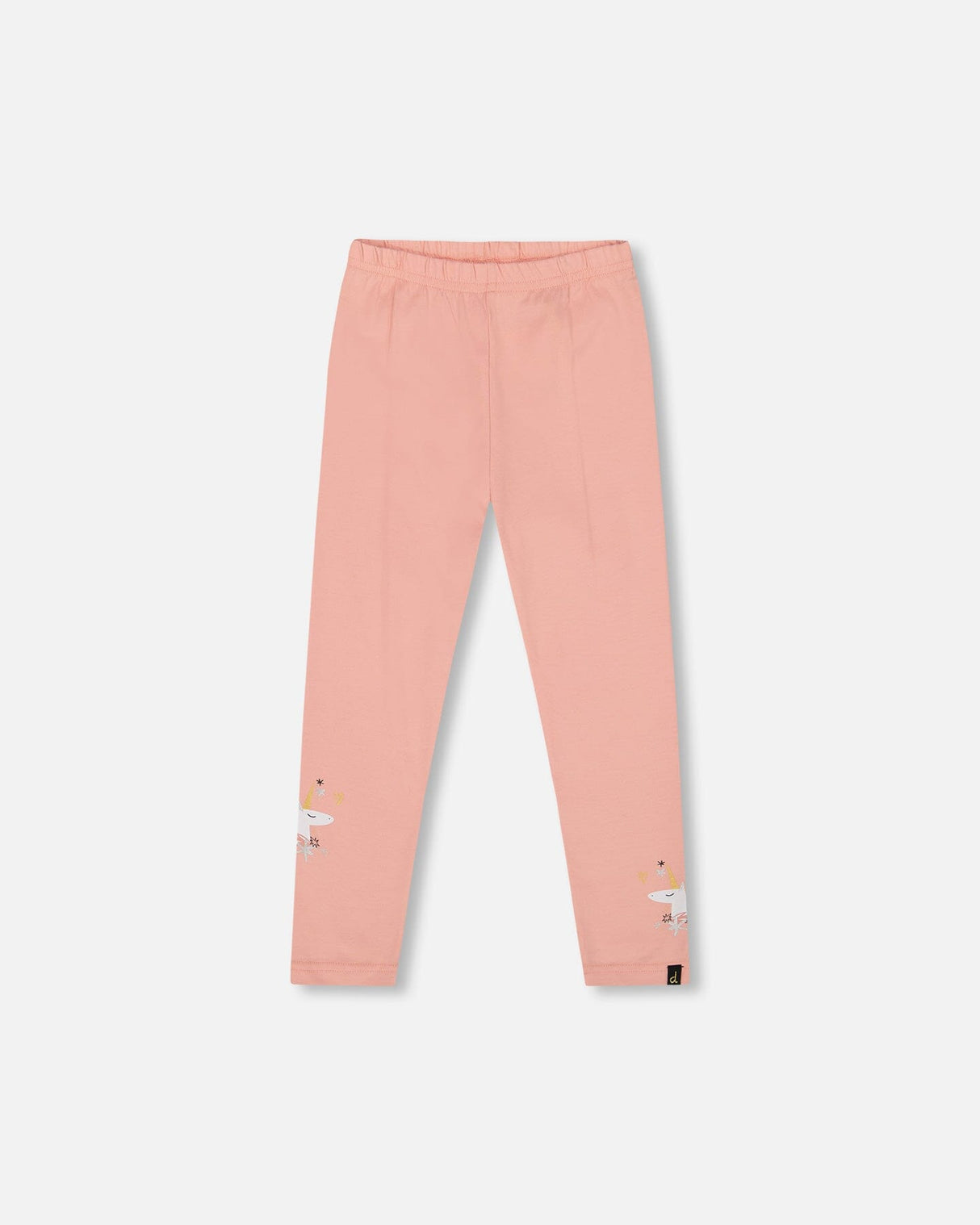 Organic Cotton Leggings Dusty Pink With Unicorn Print-0