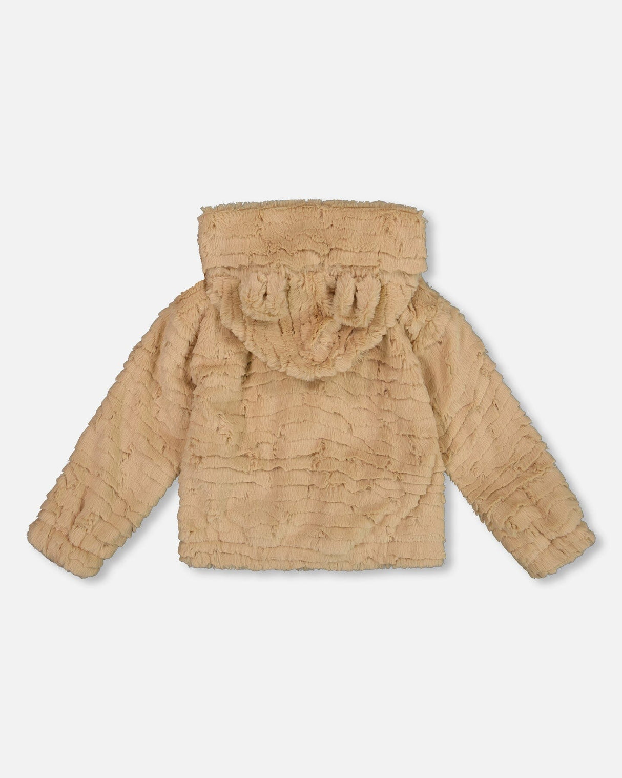 Faux Fur Hooded Jacket Nougat-2