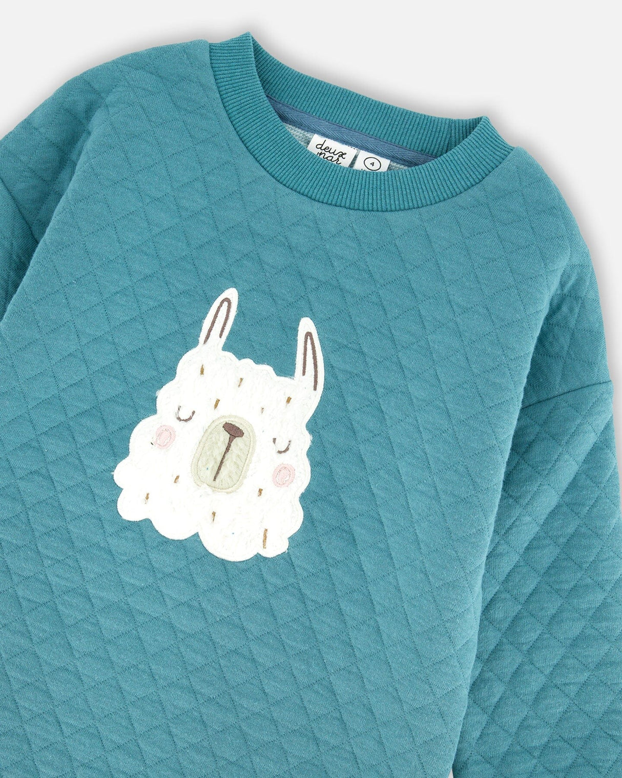 Quilted Tunic Dress Turquoise Blue-3