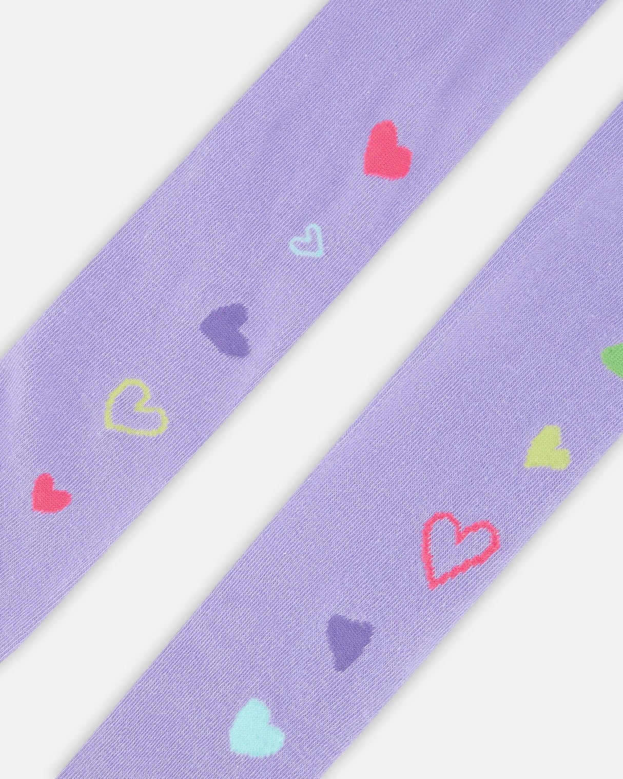 Knit Tights Lavender With Hearts-3