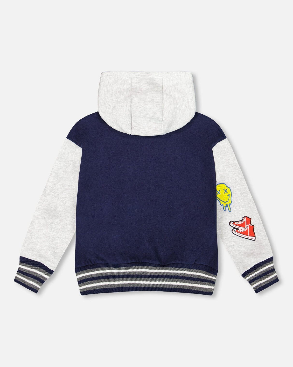 Full Zip Hooded Fleece Jacket Navy Blue-2