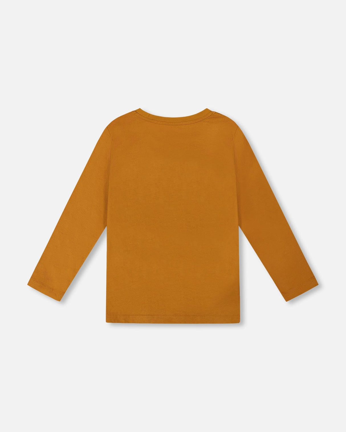 Long Sleeve Cotton Jersey Tee Shirt Orange Brown-3