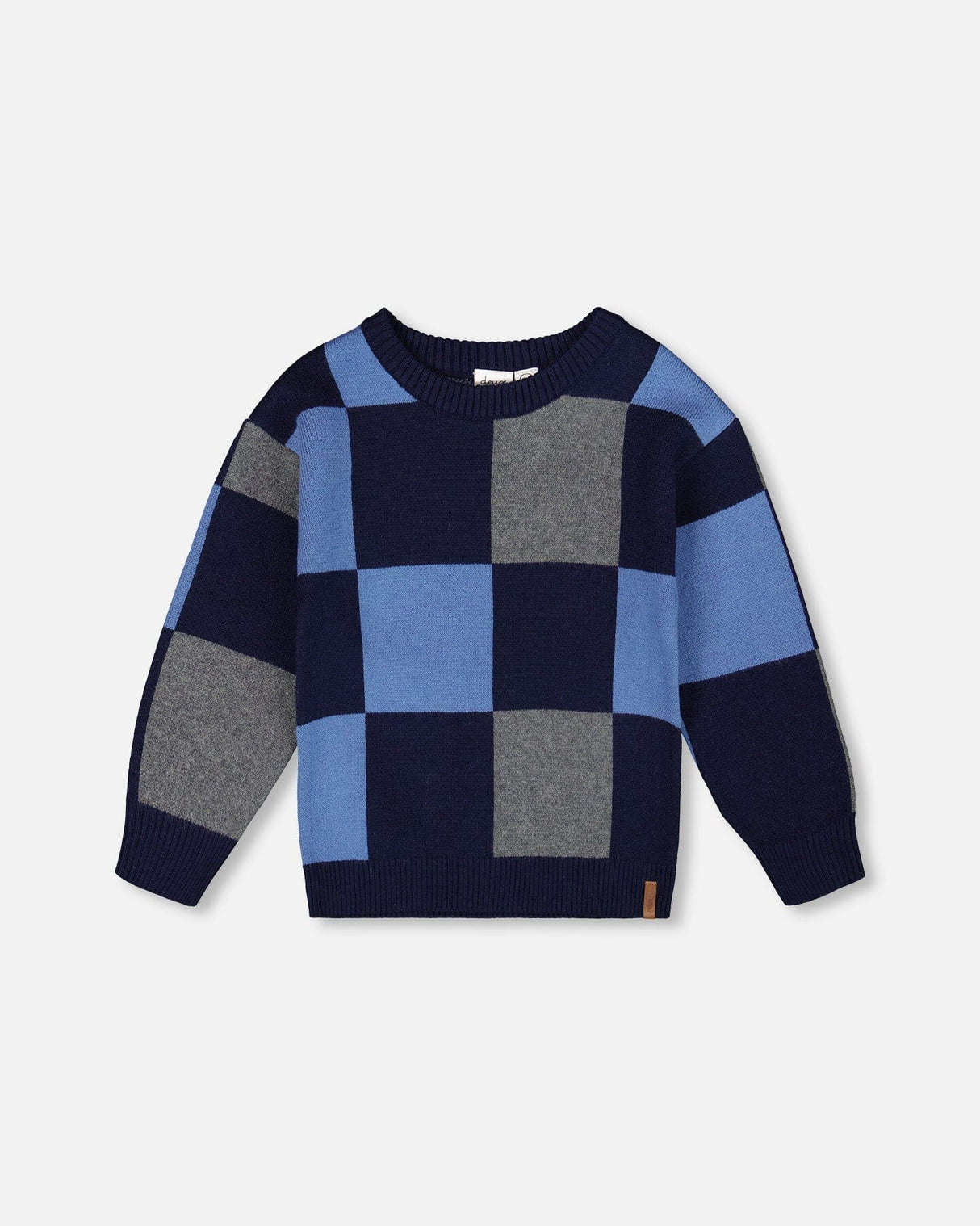 Knit Sweater Blue Checkered-0