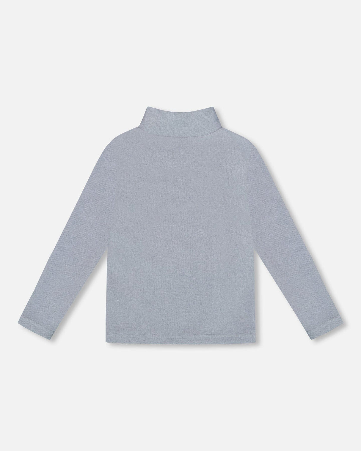 Super Soft Ribbed Mock Neck Top Blue Gray-2