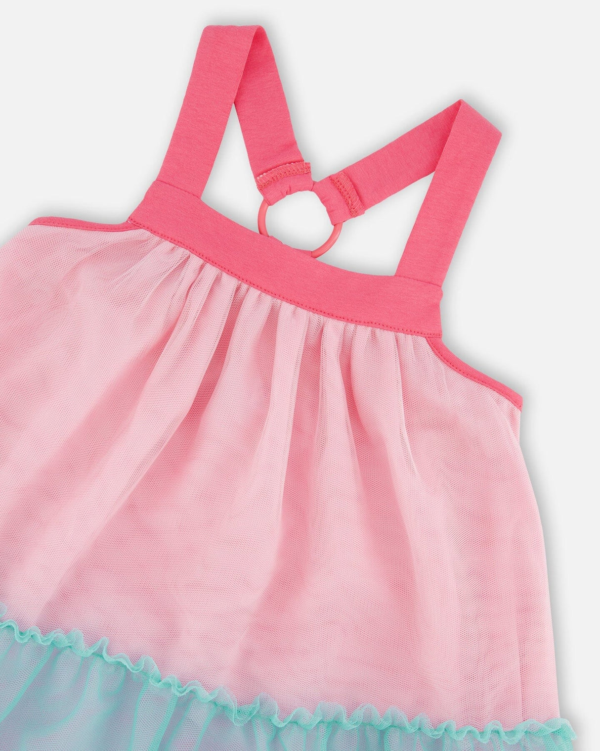 Mesh Dress Pink And Blue-4