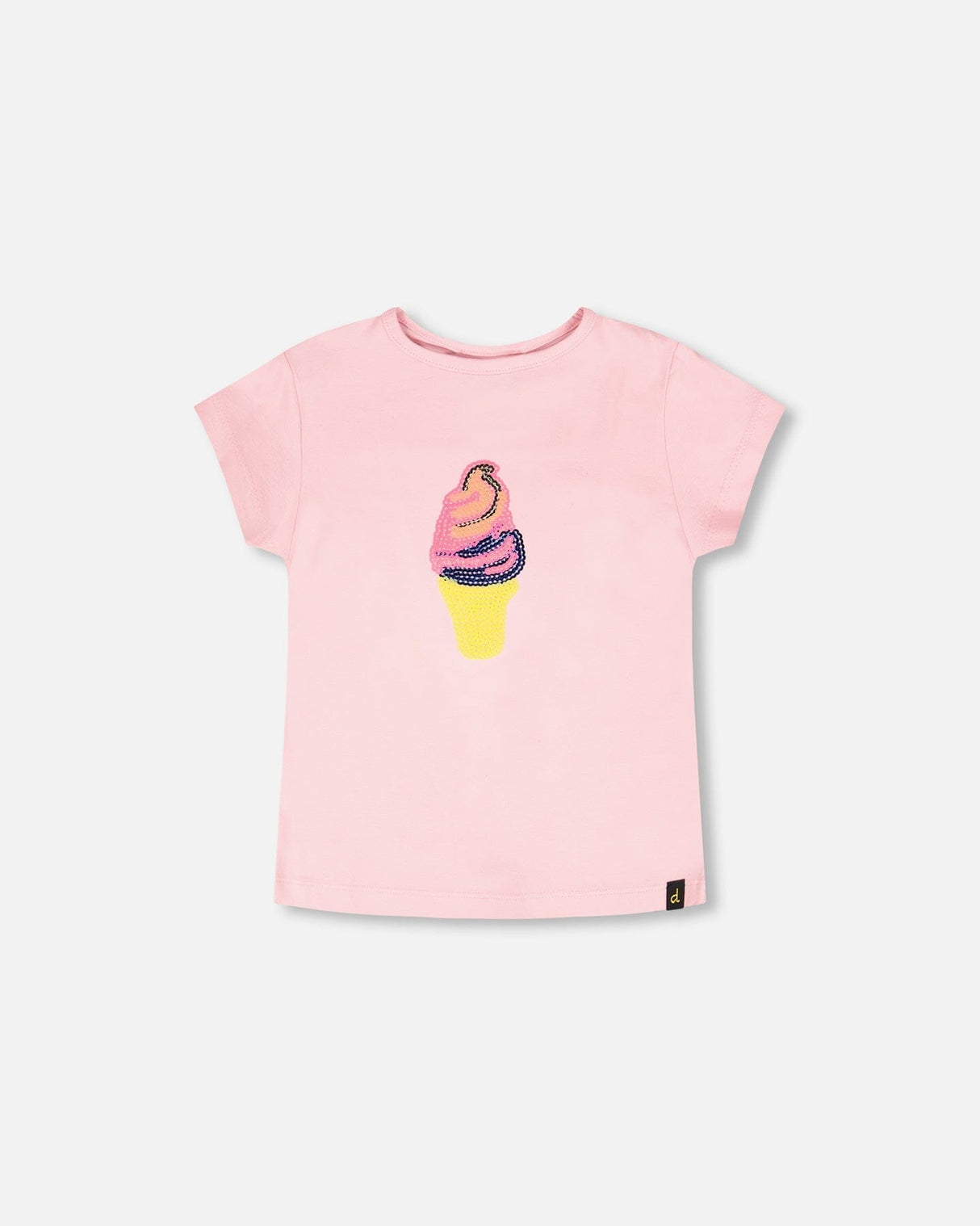 Organic Cotton Jersey Ice Cream T-Shirt Pink-0