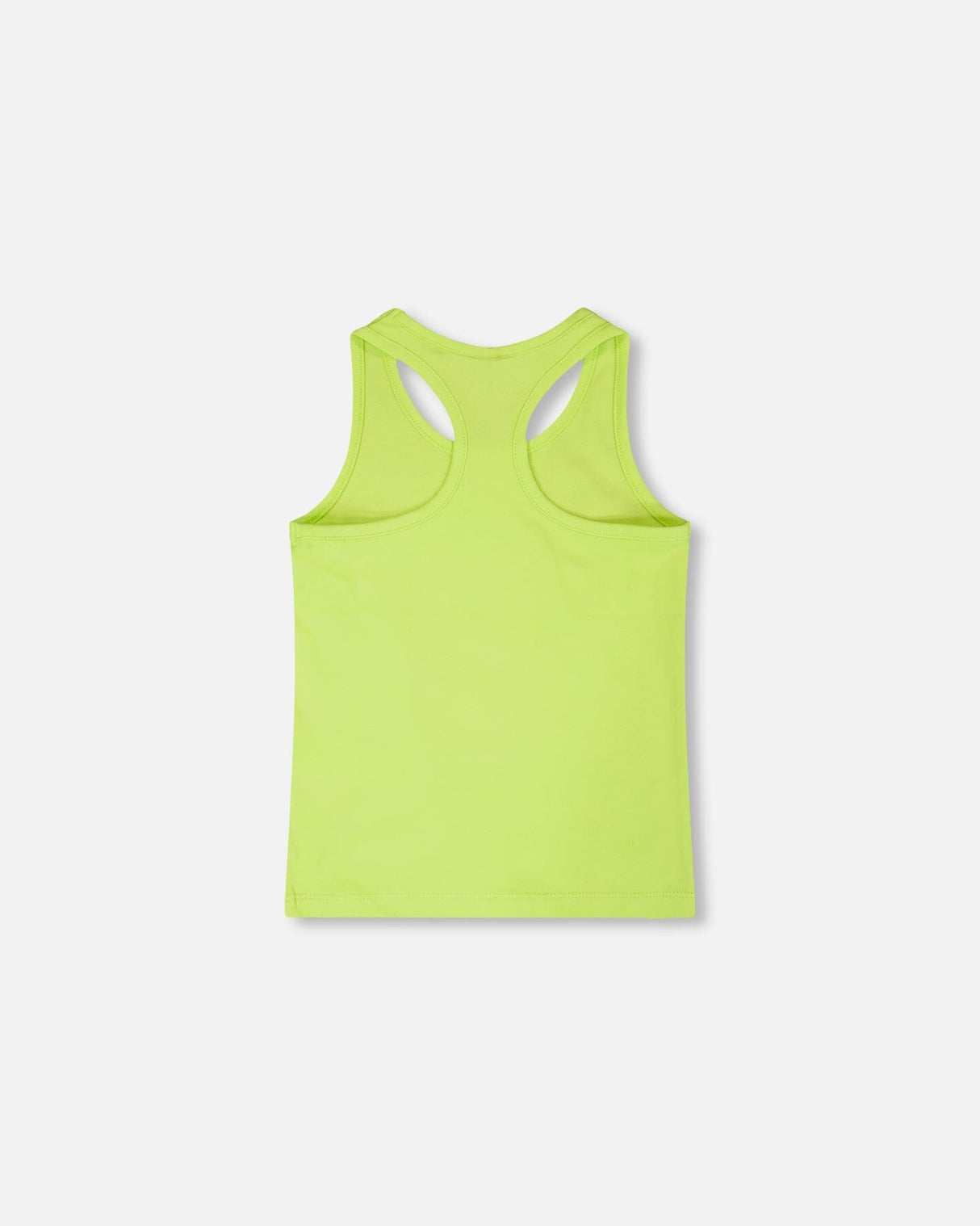Organic Cotton Jersey Tank Top Lime Green With Screen Print-2