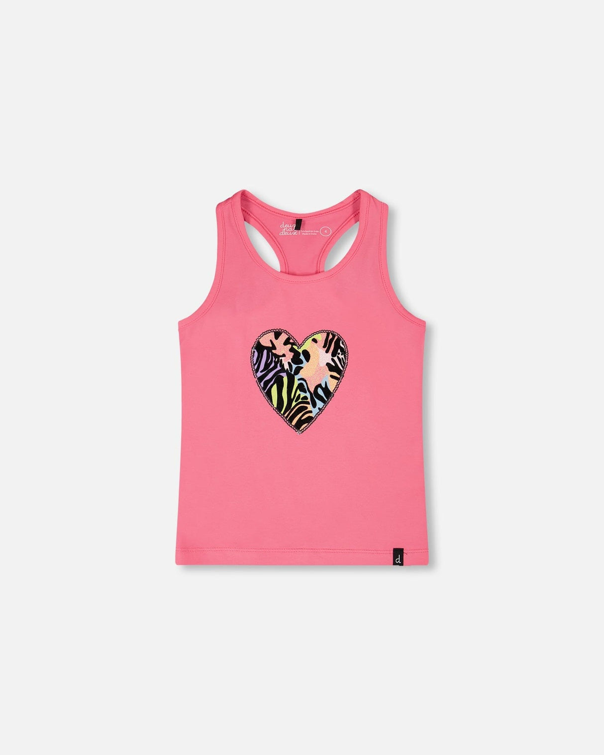 Organic Cotton Jersey Tank Top Pink With Screen Print-0