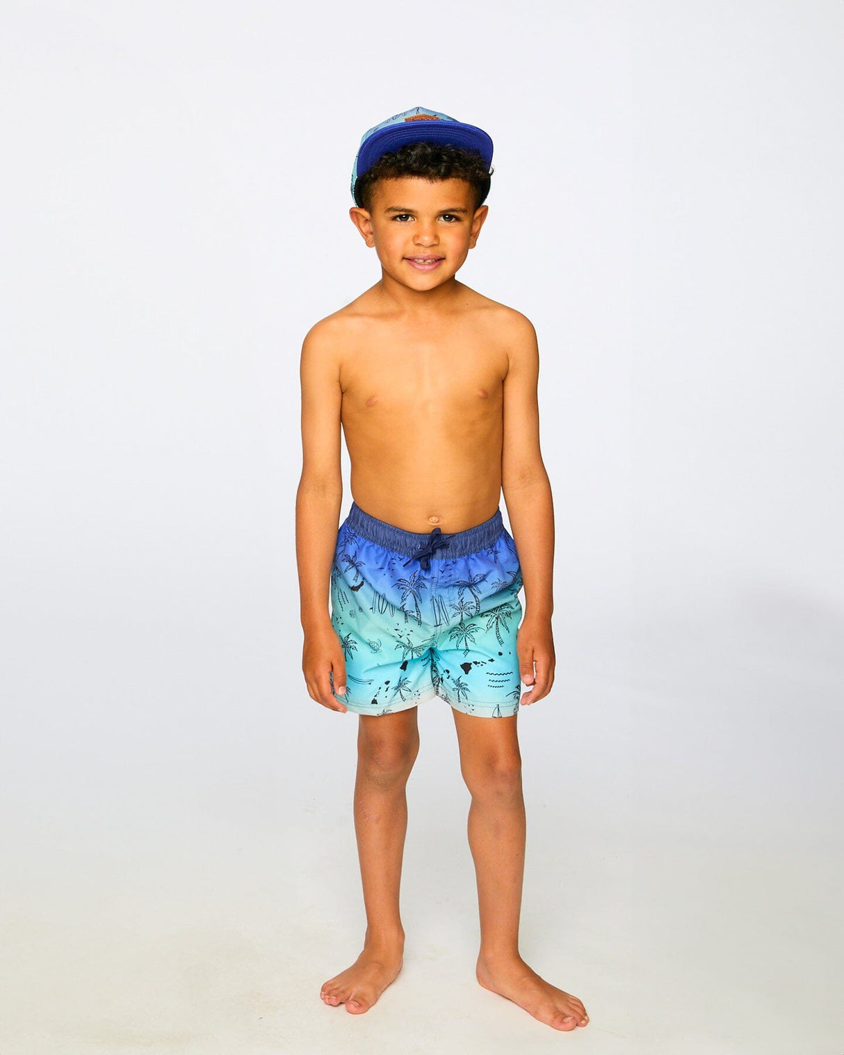 Boardshorts Blue Beach Print-2