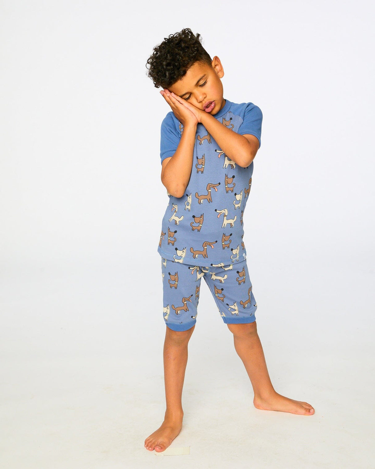 Organic Cotton Two-Piece Pyjama Set Blue Dog Print-1