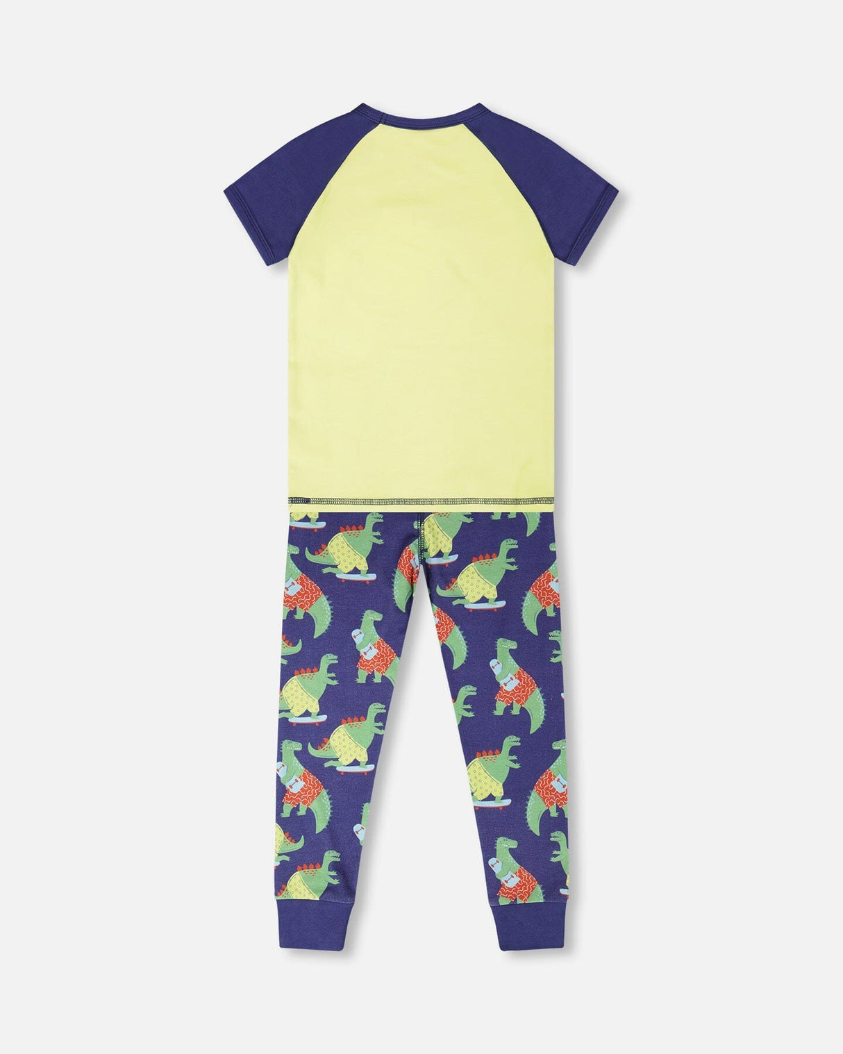 Organic Cotton Two-Piece Pyjama Set Blue Dino Print-2