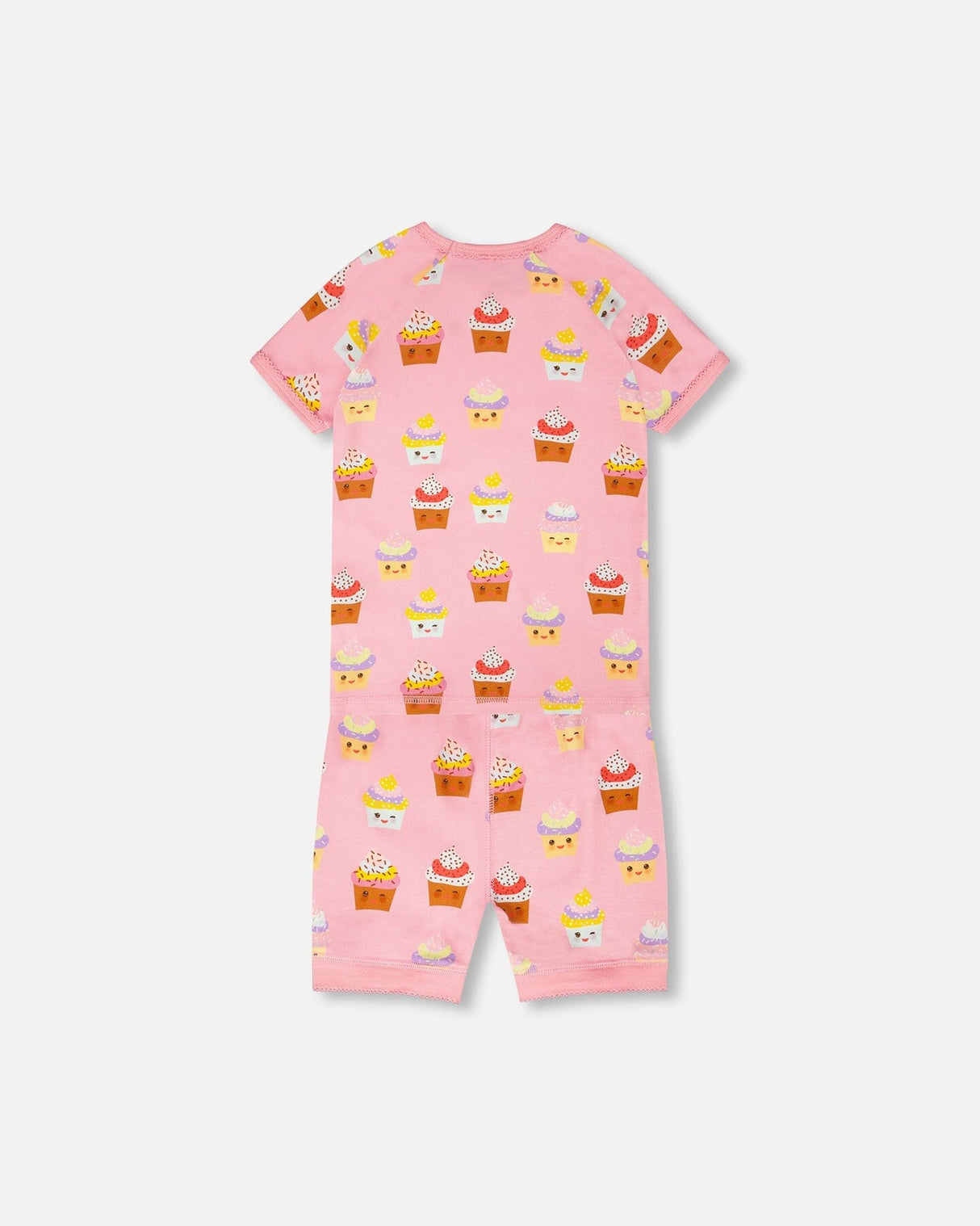 Organic Cotton Two-Piece Pyjama Set Pink Cupcake Print-2