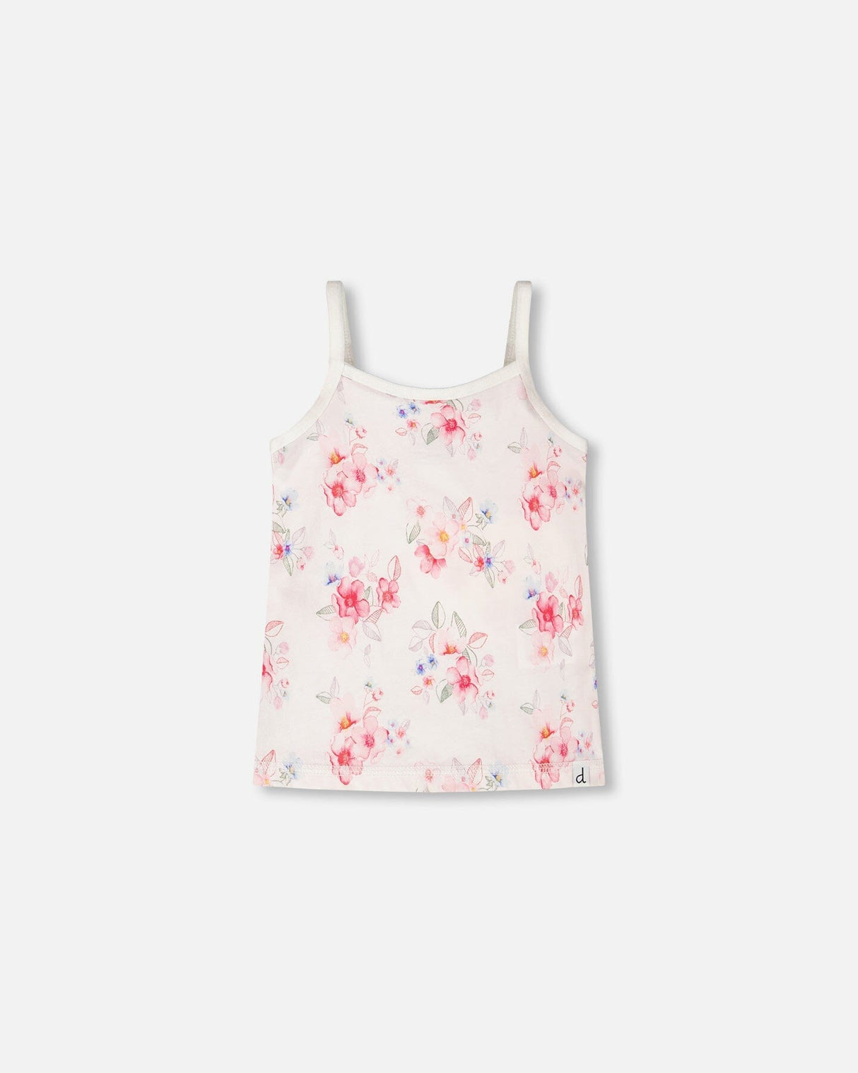 Organic Cotton Tank Underwear Pink Printed Flowers-0