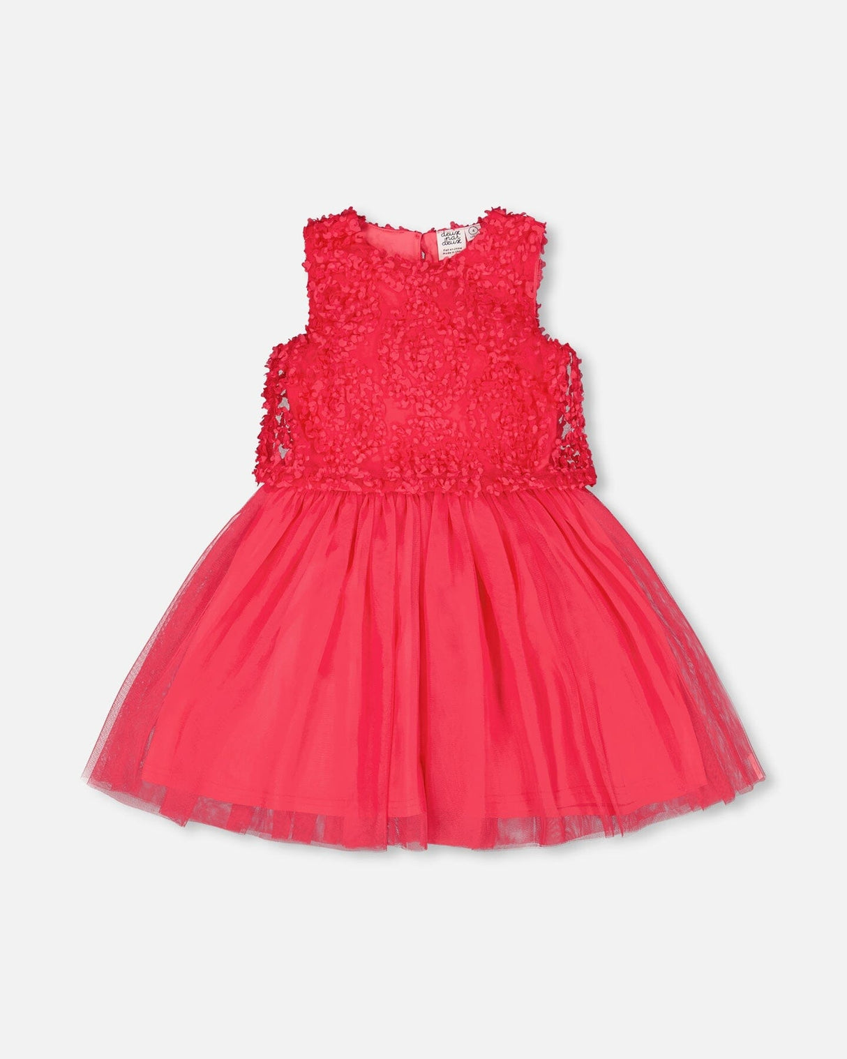 Sleeveless Textured Rosette Dress Pink-0