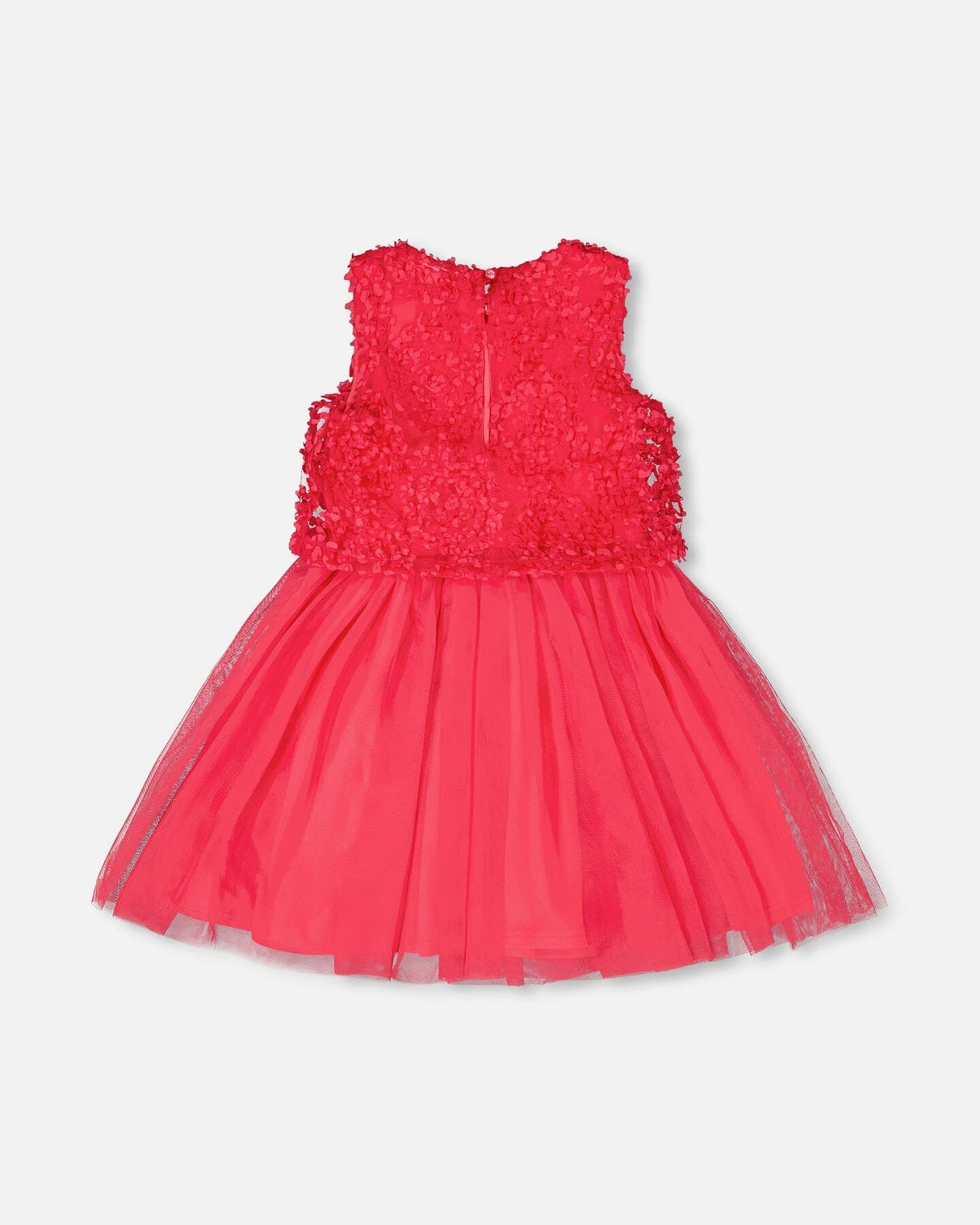 Sleeveless Textured Rosette Dress Pink-2