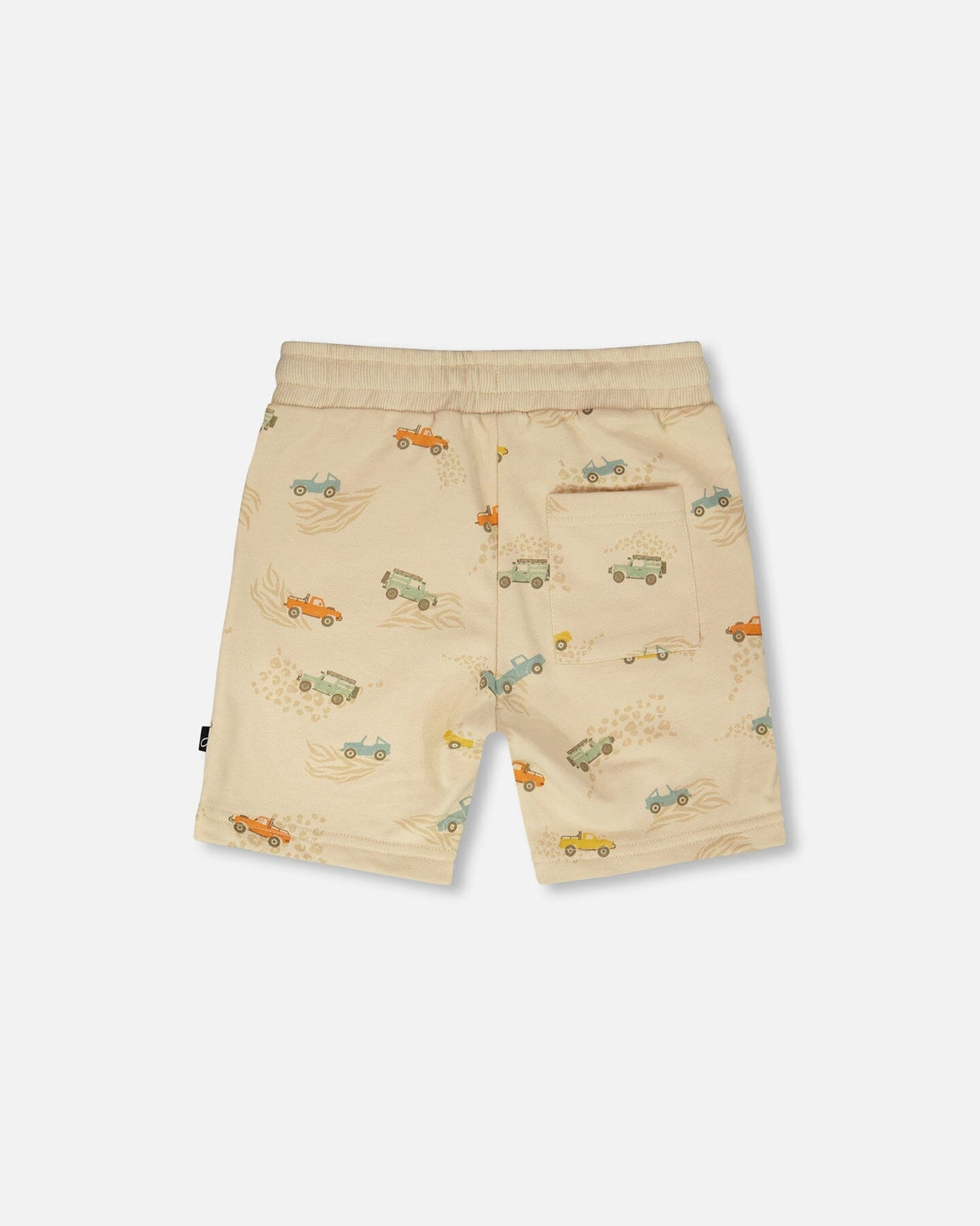 French Terry Shorts Beige Jeep Print-3