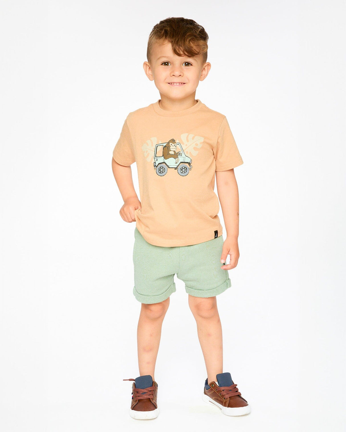 Organic Cotton Short Sleeve T-Shirt Beige-1