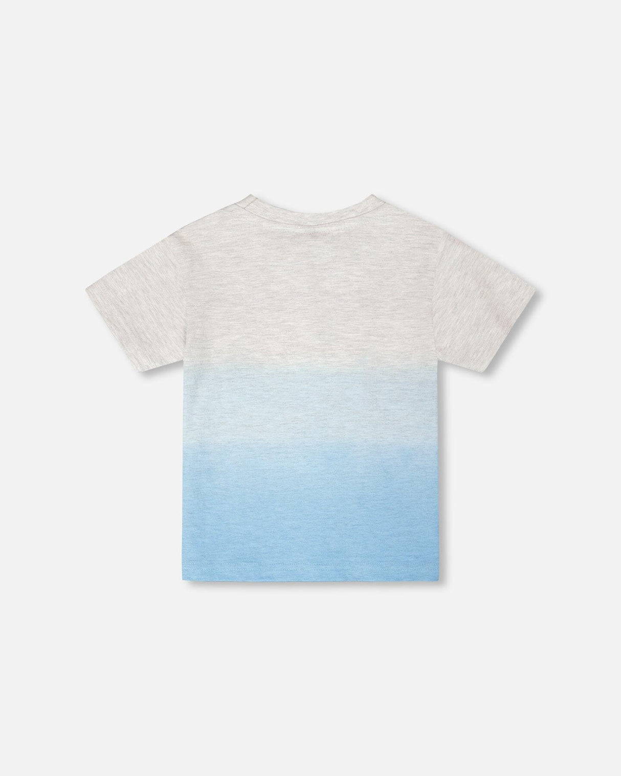Organic Cotton Short Sleeve T-Shirt Grey Mix To Blue Gradient-2