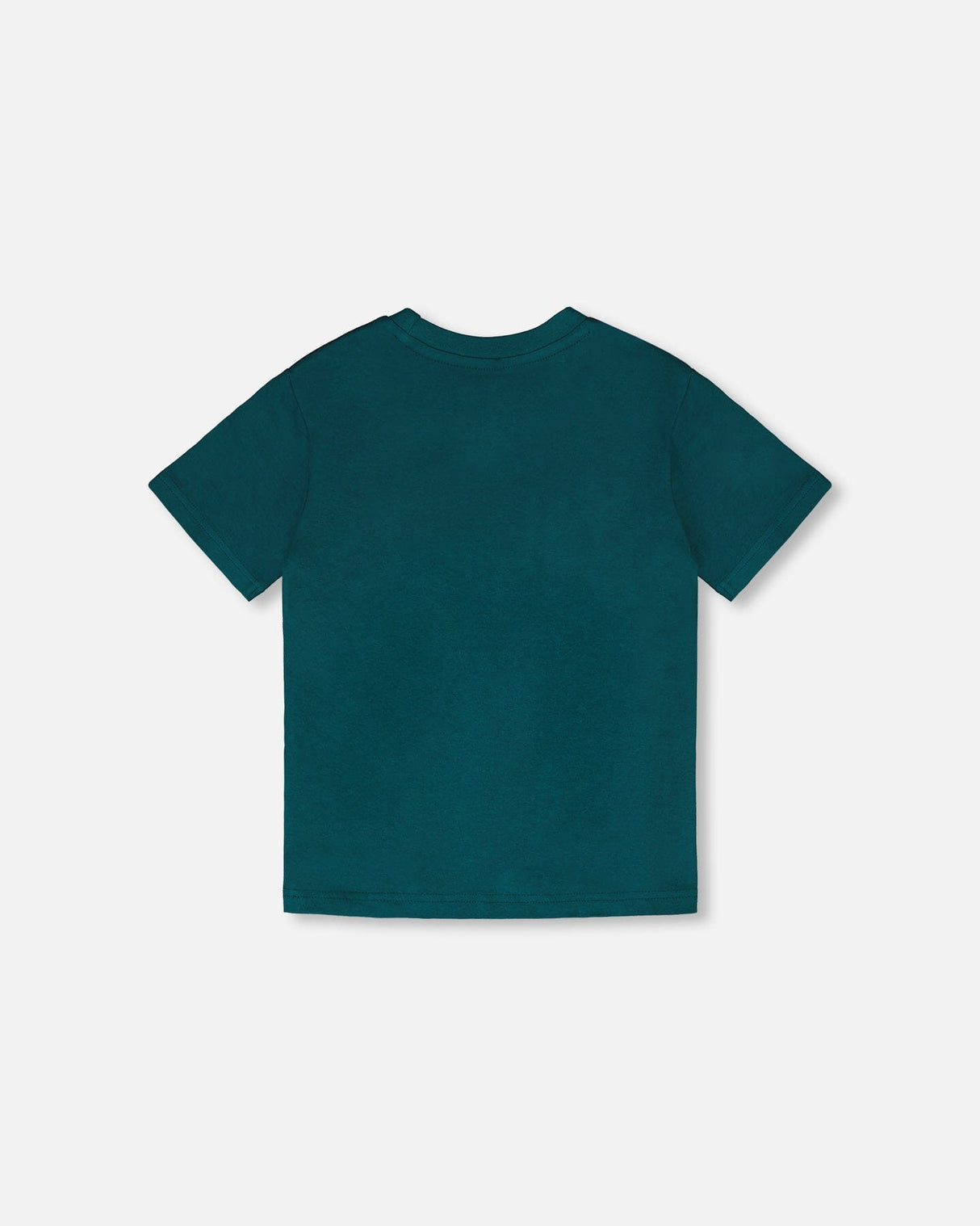 Organic Cotton Jersey T-Shirt With Print Dark Turquoise-3