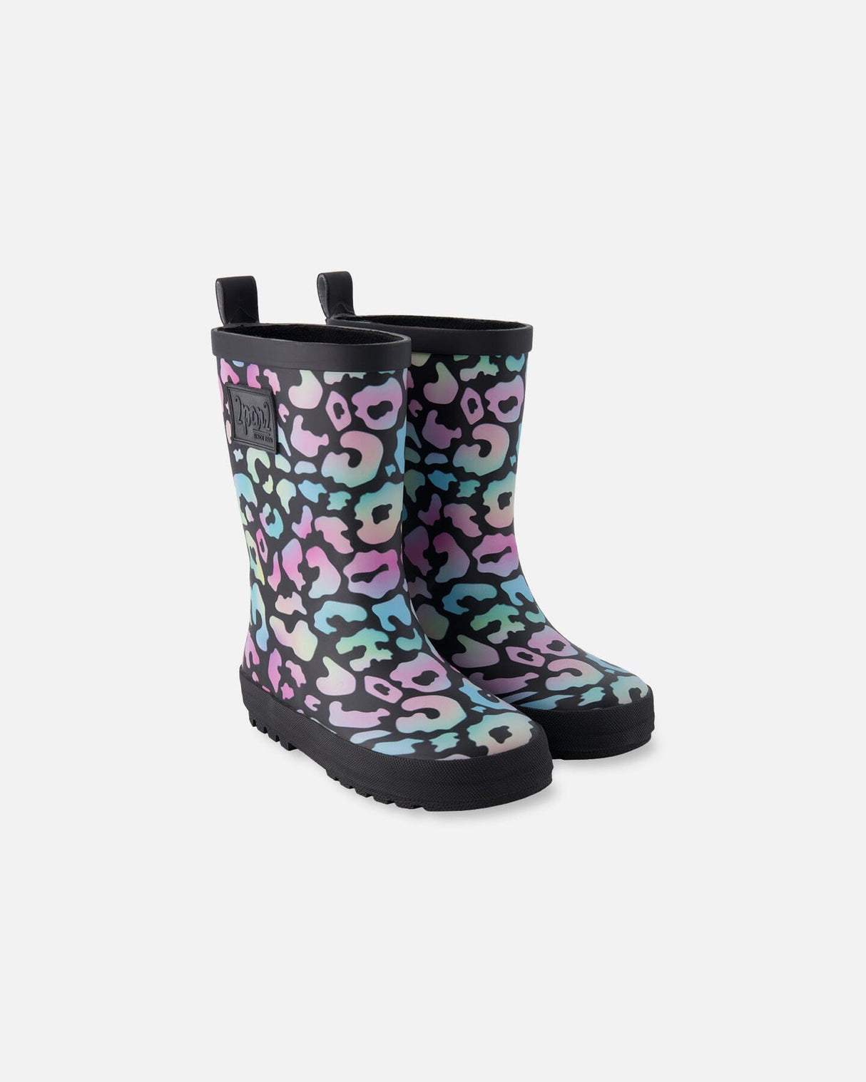 Rain Boots In Natural Rubber Black Animal Print-0