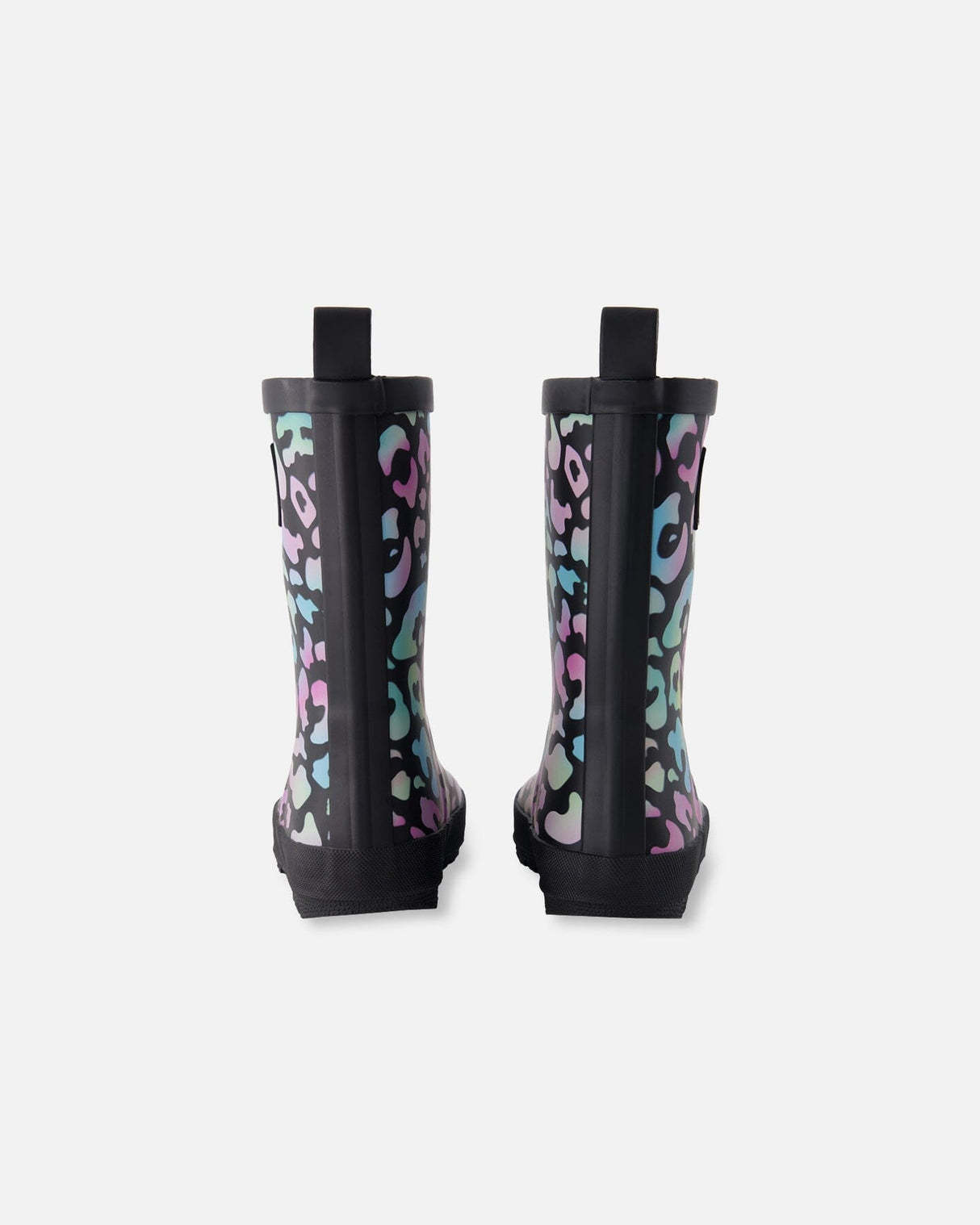 Rain Boots In Natural Rubber Black Animal Print-3