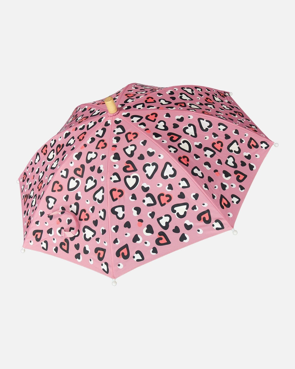 Color-Changing Umbrella Pink Hearts Print-0