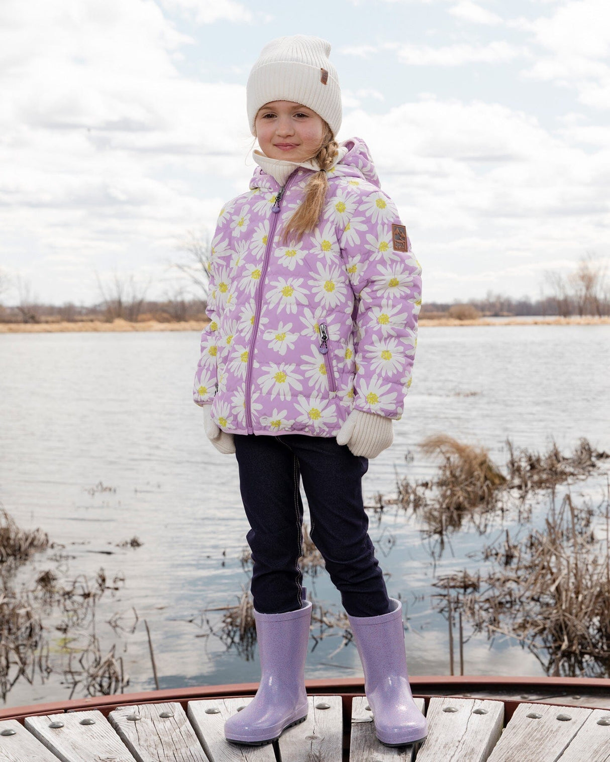 Ribbed Knit Mittens Off White-1