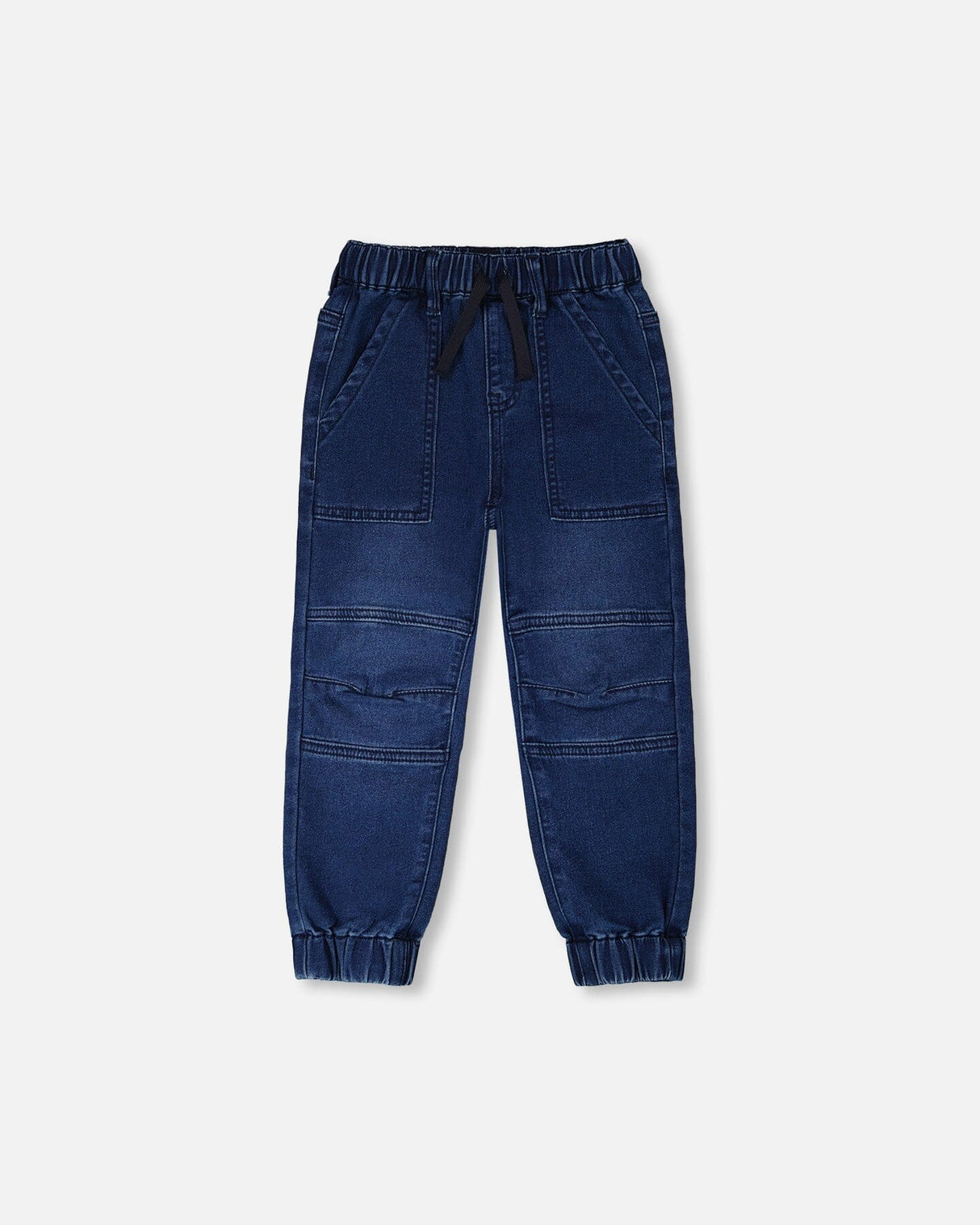 Stretch French Terry Denim Jogger Navy Blue-0