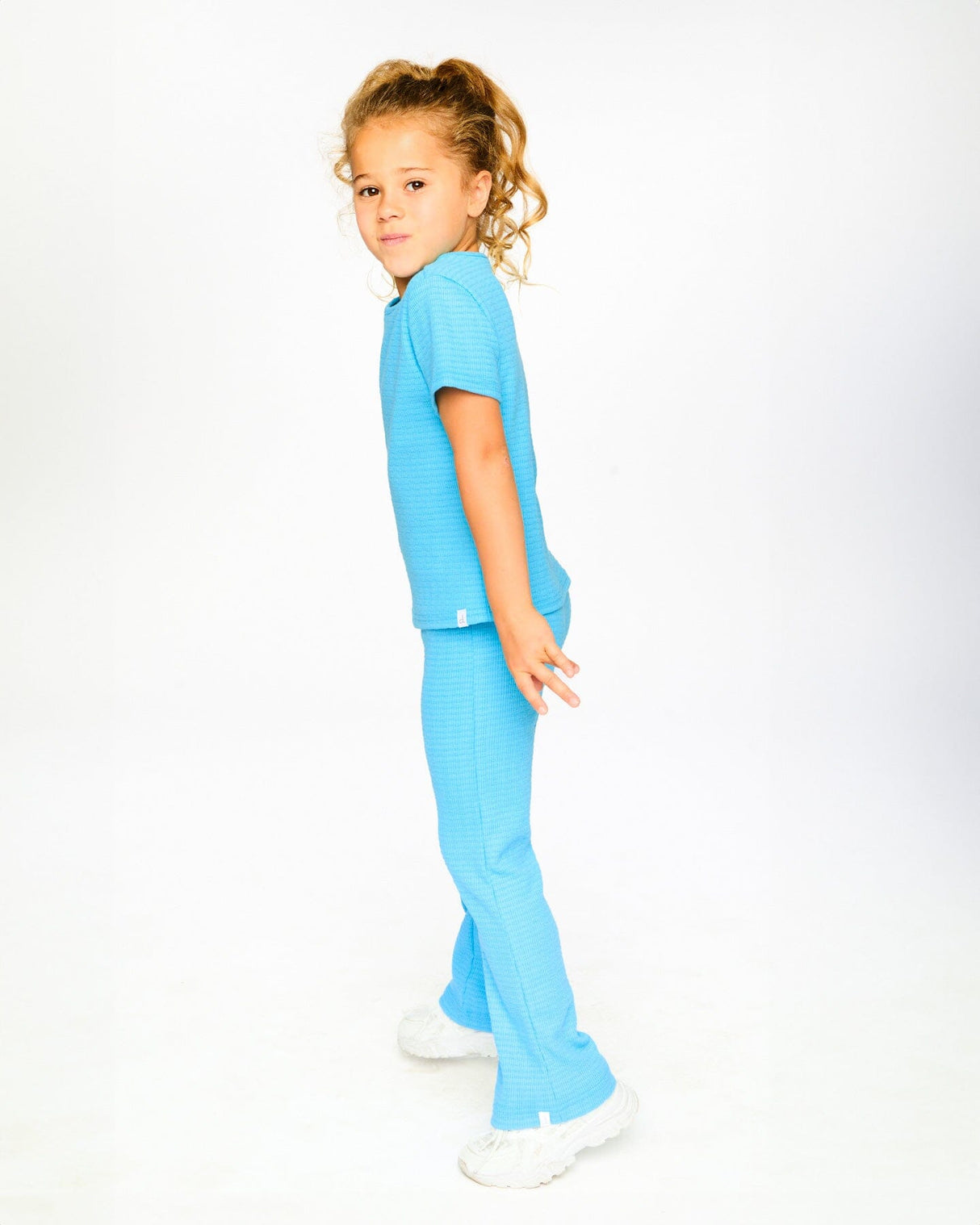 Crinkle Jersey Leggings Blue-1