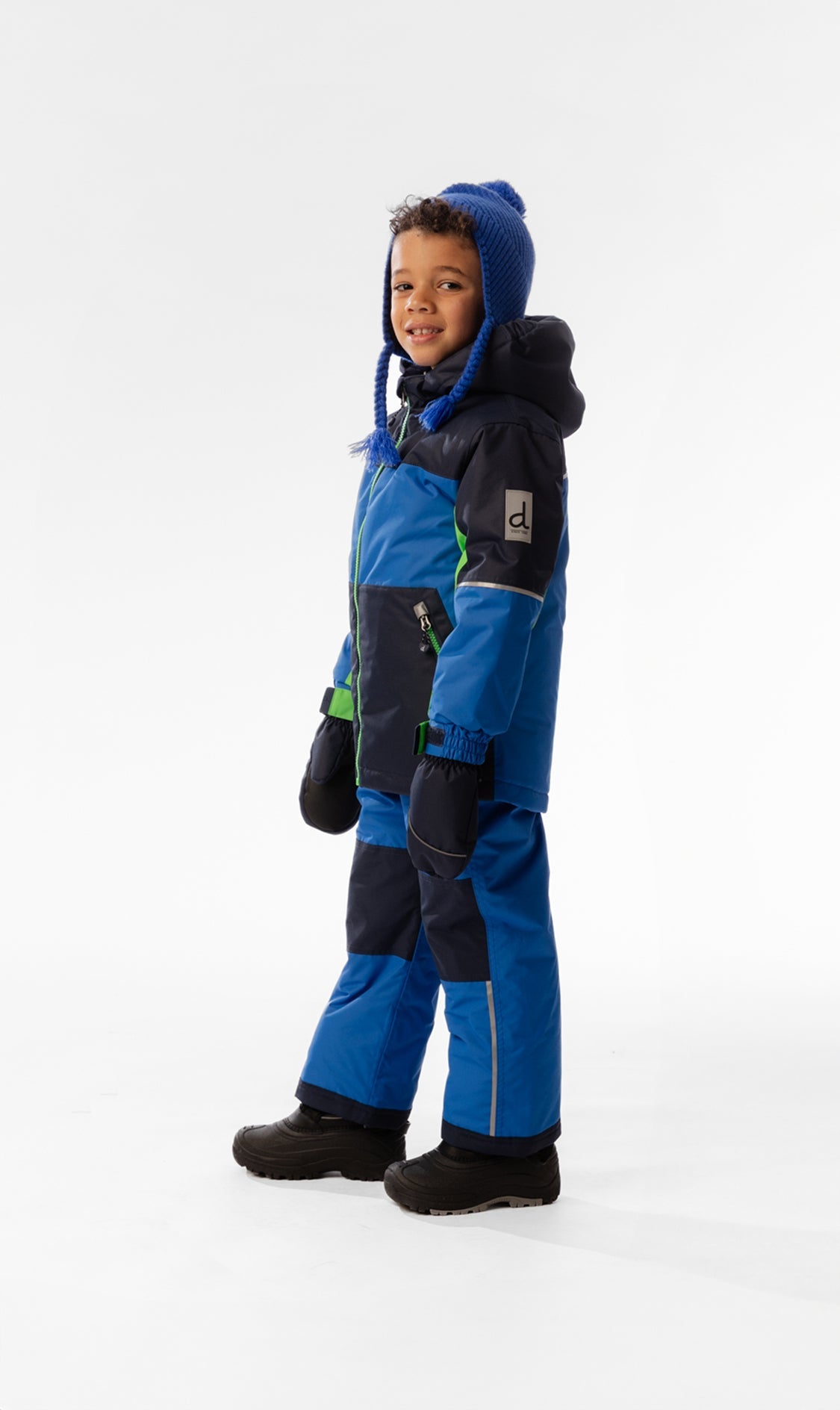 Light Weight Two Piece Chill Snowsuit Royal Blue And Green-3