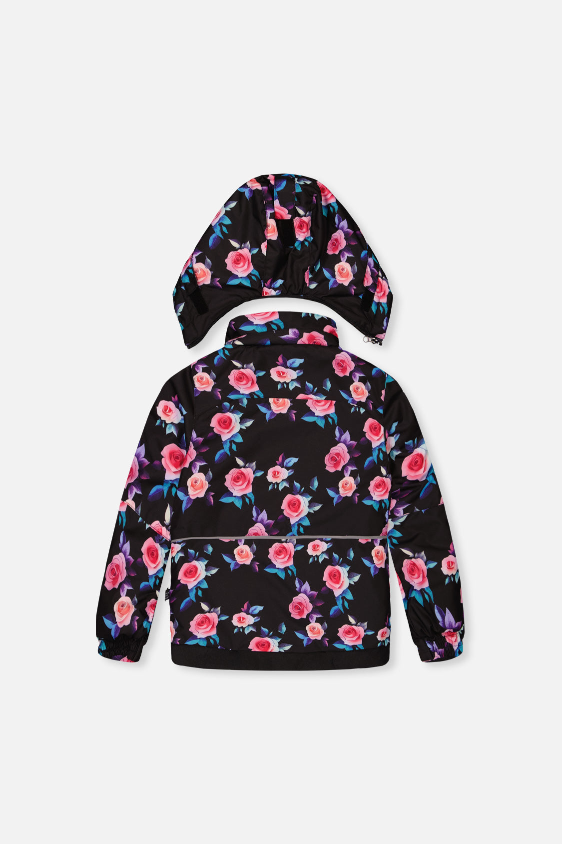 Deux par Deux black rose-print PLAY jacket, back view