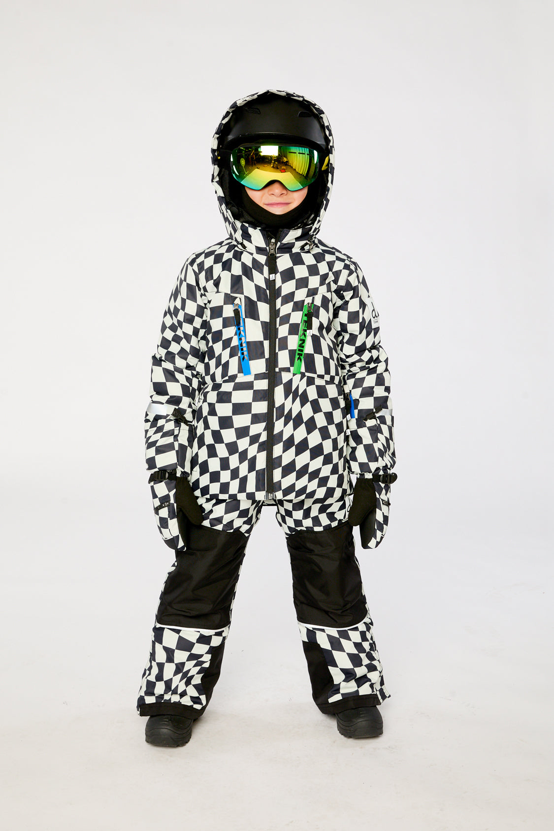 Two Piece Teknik Snowsuit White Checkered Print-1
