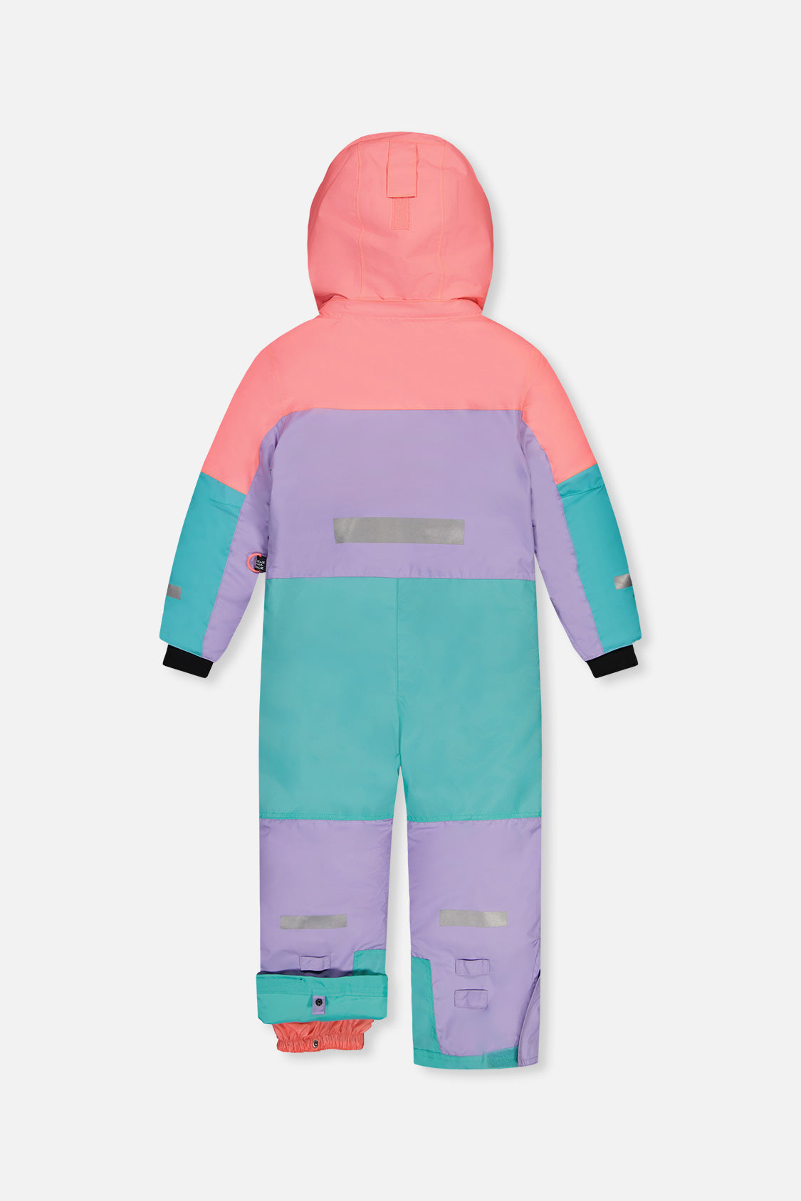 Kids One Piece Teknik Snowsuit Lavender Turquoise And Orange-4