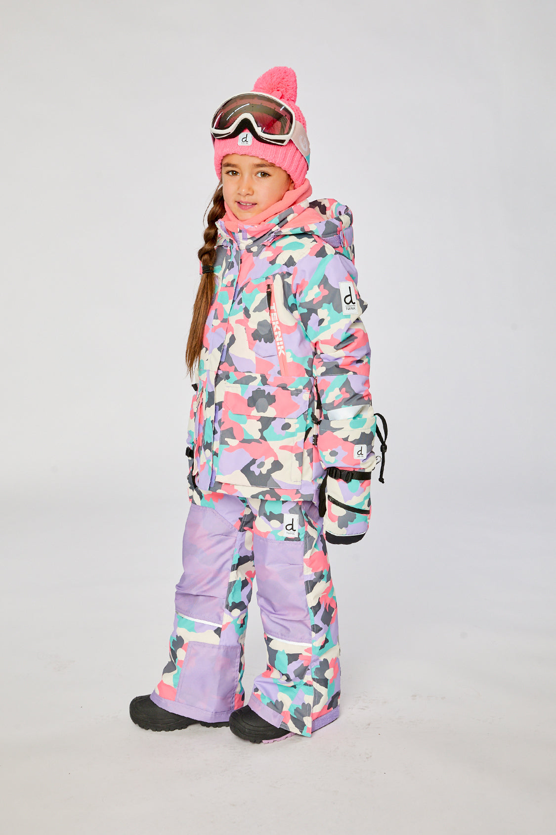 Two Piece Teknik Snowsuit Coral Camouflage-2
