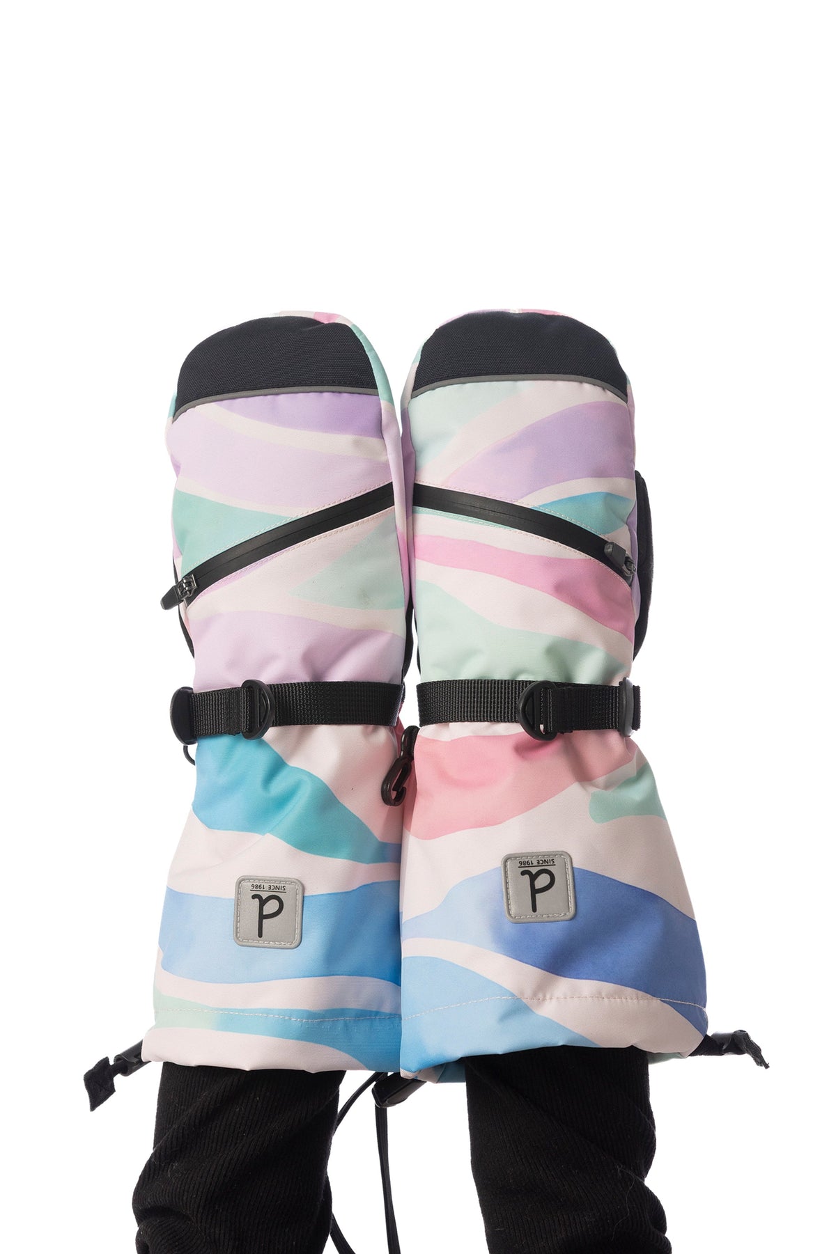 Winter Mittens Teknik Multicolored Line Print-1