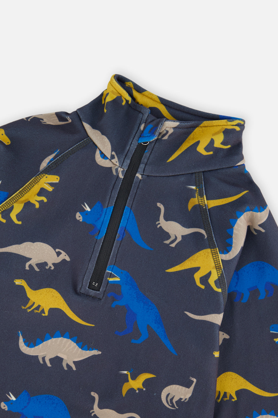 Deux par Deux Two Piece Thermal Underwear Grey And Blue Dinosaur Print