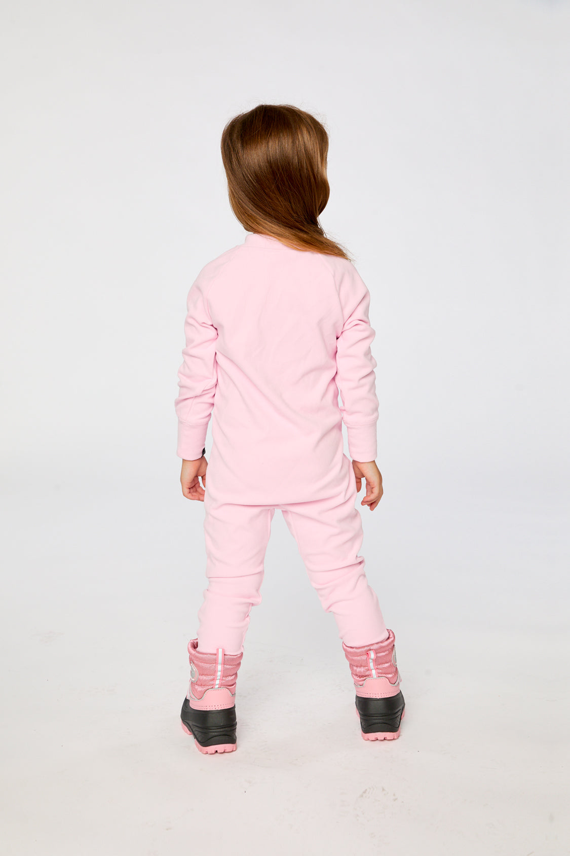 Baby One Piece Thermal Underwear Pale Pink-3