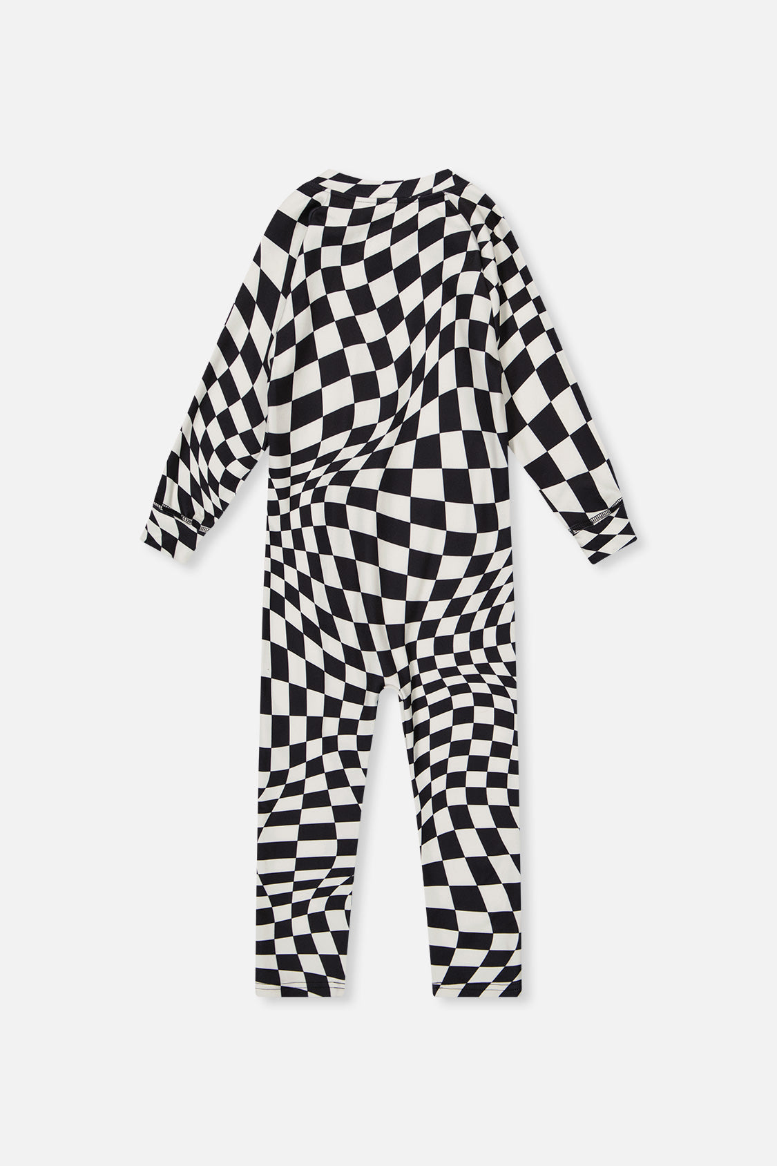 Baby One Piece Thermal Underwear White Checkered Print-4