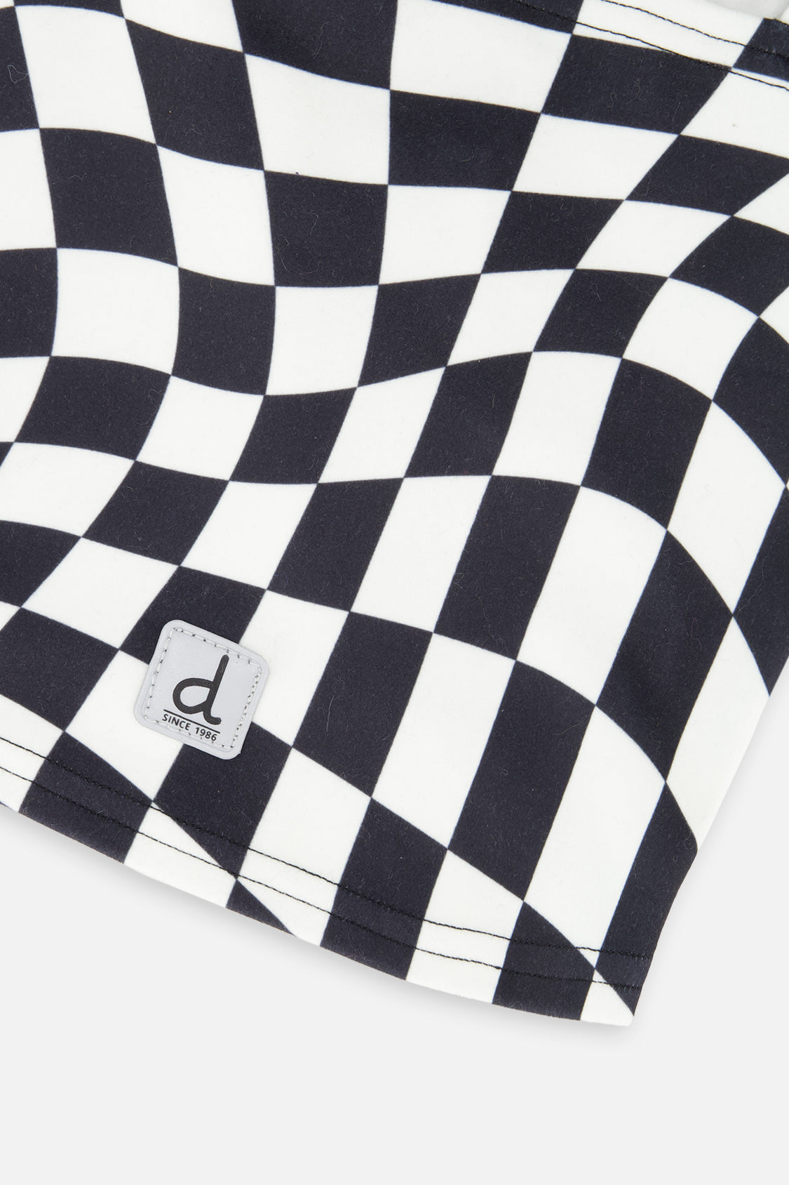 Brushed Jersey Balaclava White Checkered Print-3