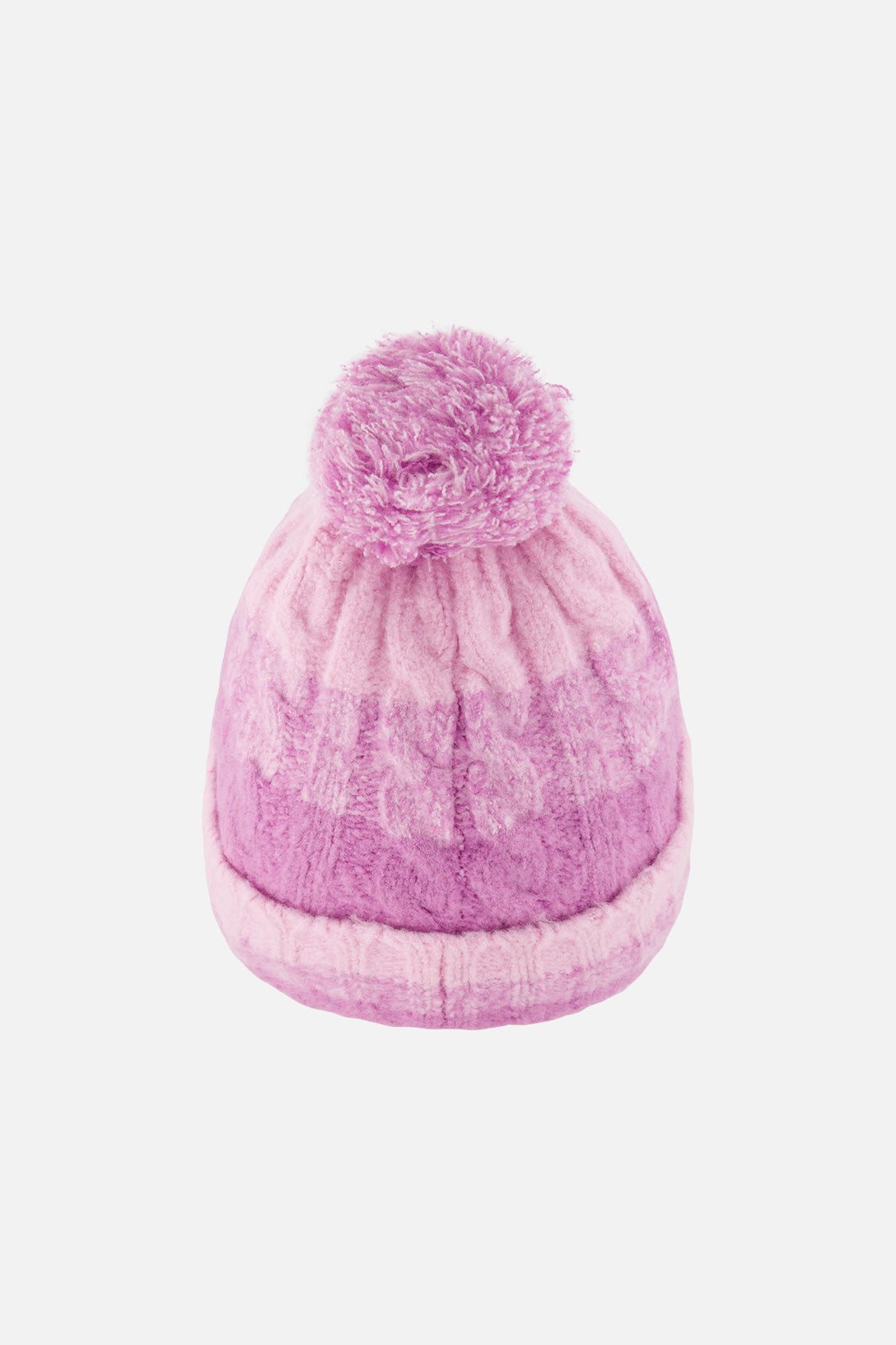 Winter Knit Hat With Pompom Pinkish Violet-2